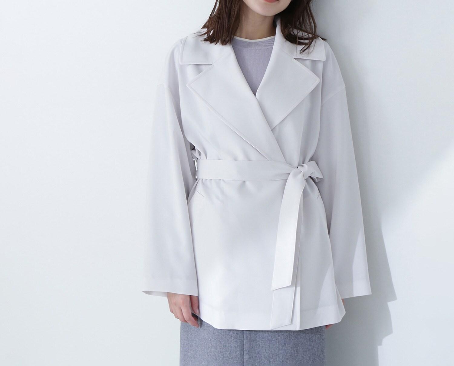 ライトスプリングコートシリーズ ミドル丈トレンチコート オフ1