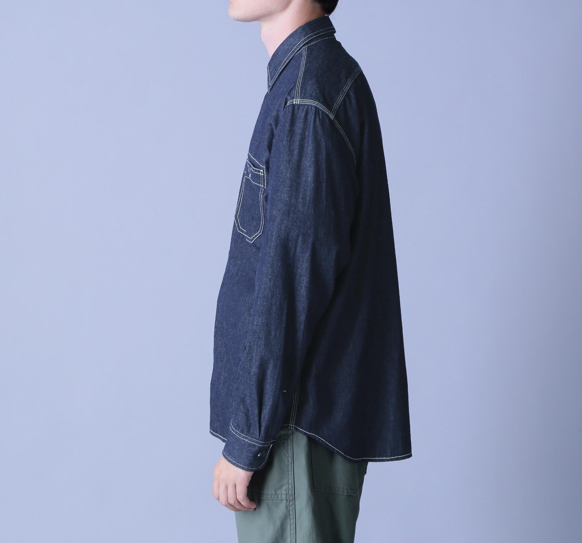 RASIC LIGHT DENIM L/S SHI>T / ベーシック ライト デニム 長袖 シャツ インディゴ7
