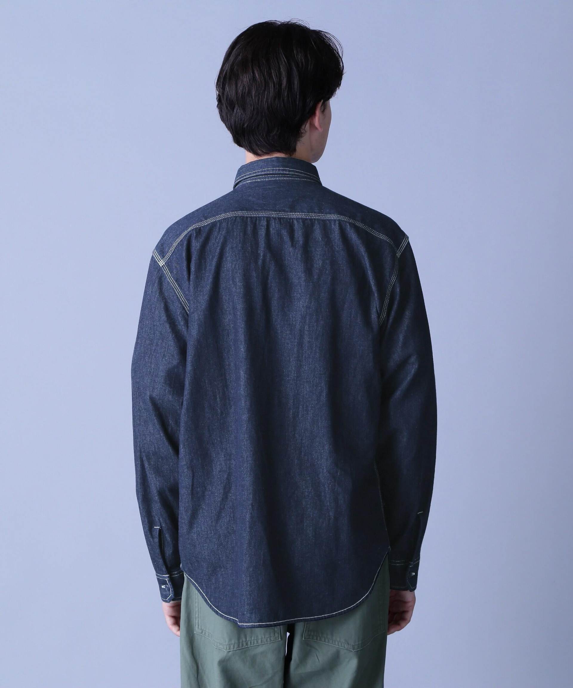 RASIC LIGHT DENIM L/S SHI>T / ベーシック ライト デニム 長袖 シャツ インディゴ7