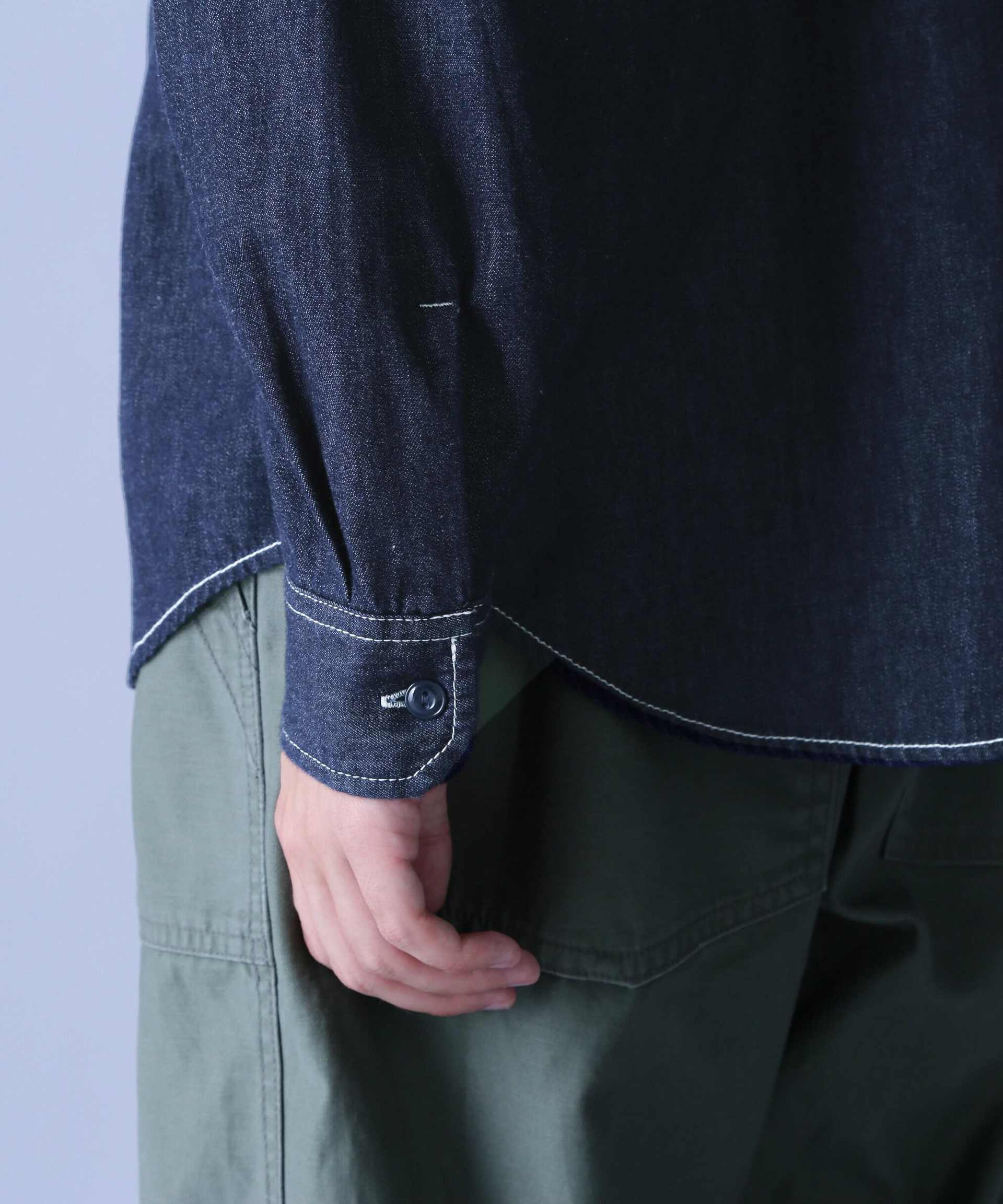 RASIC LIGHT DENIM L/S SHI>T / ベーシック ライト デニム 長袖 シャツ インディゴ7
