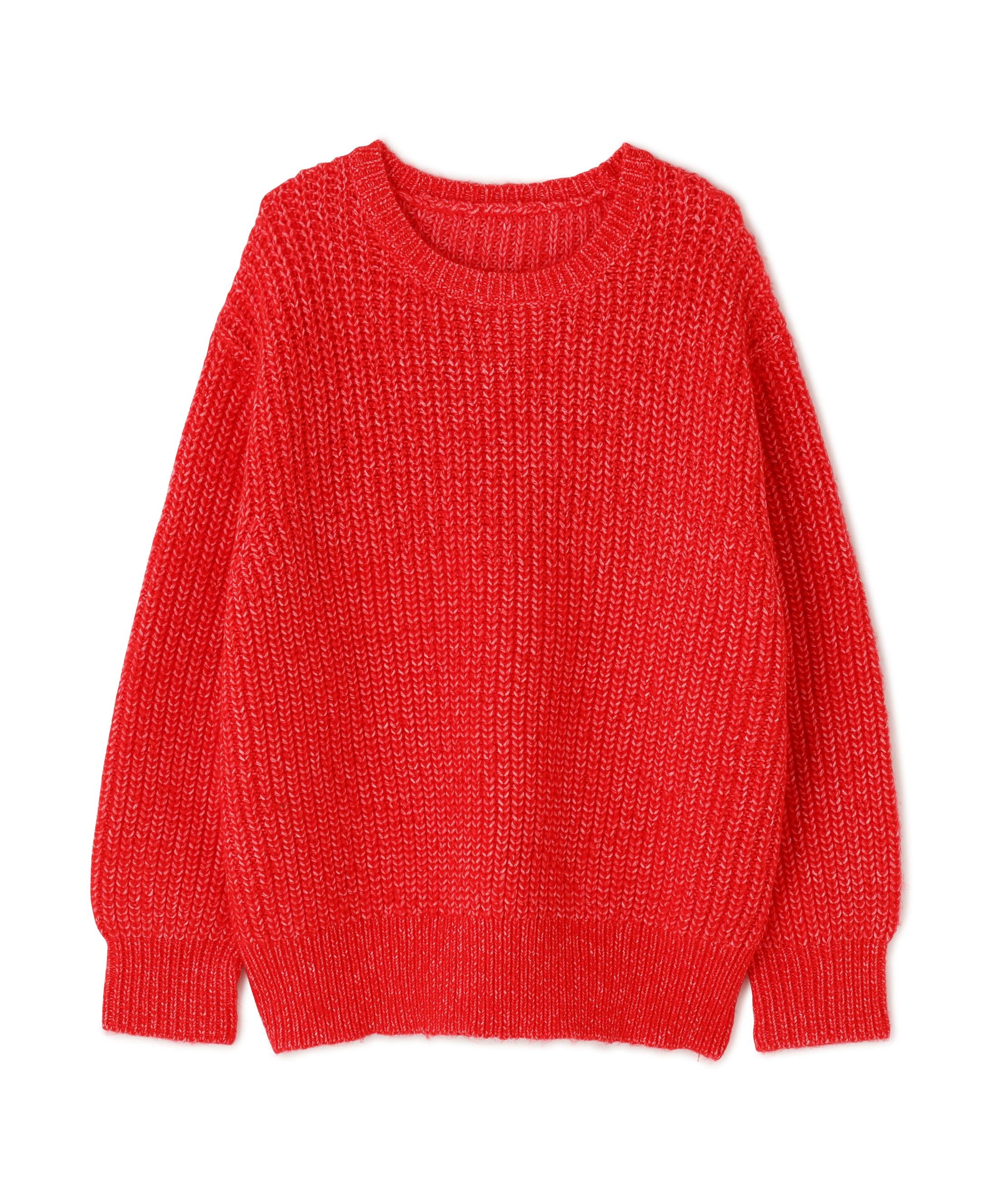 ローゲージボクシーニット レッド