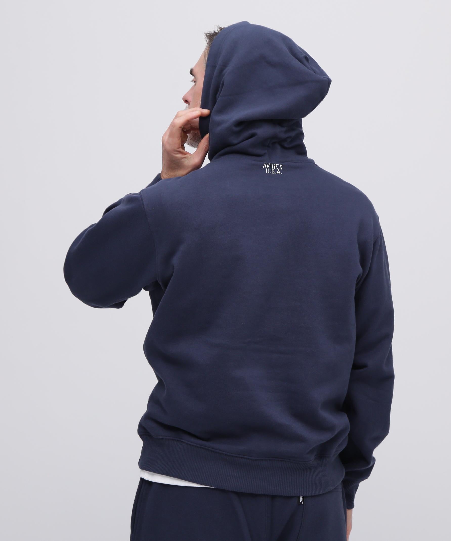 《DAILY/デイリー》PULLOVER SWEAT PARKA / プルオーバー スウェット パーカー / AVIREX / アヴィレック ネイビー