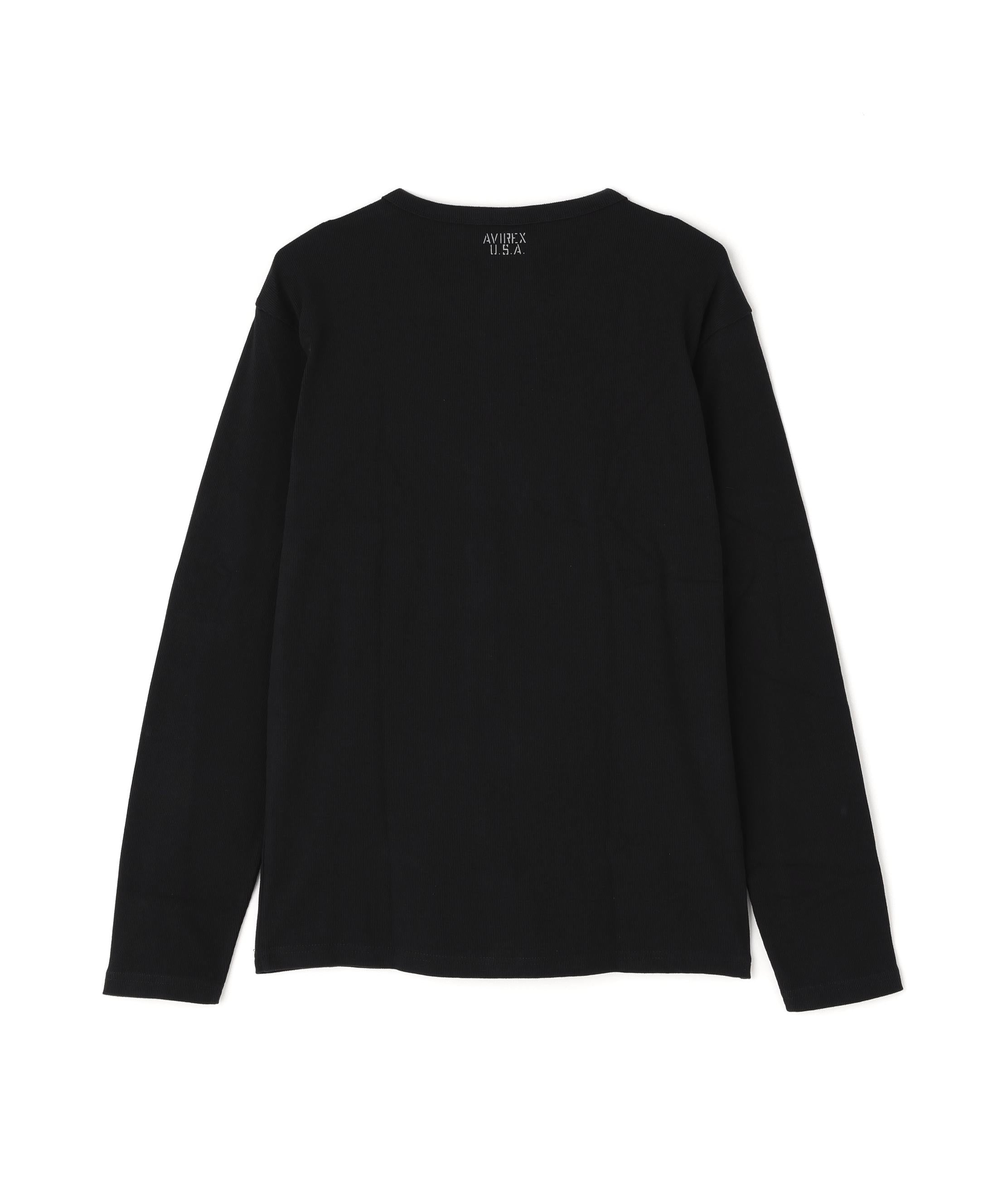 《DAILY》RIB L/S V-NECK T-SHIRT ブラック