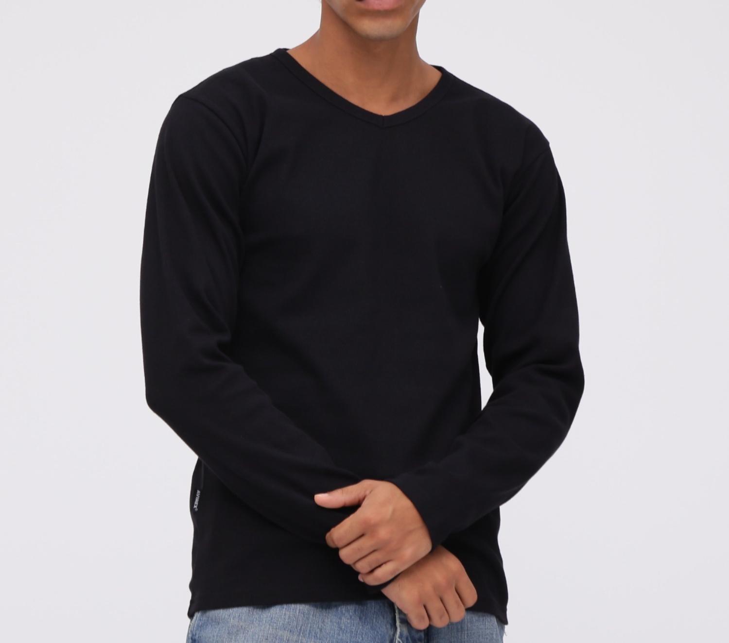 《DAILY》RIB L/S V-NECK T-SHIRT ブラック