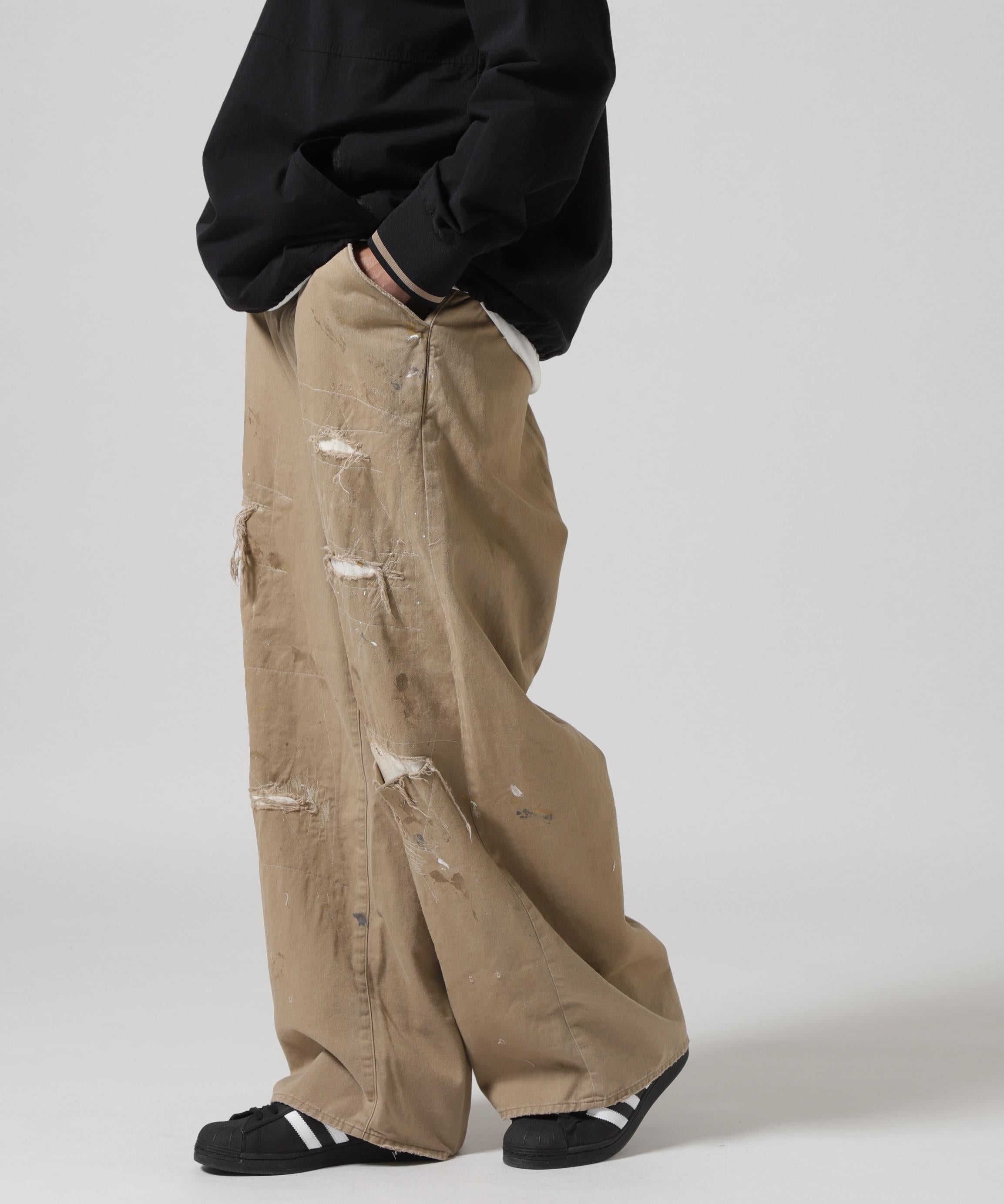 ANCELLM/アンセルム/>EMAKE WIDE CHINO T>OUSE>S ブラウン