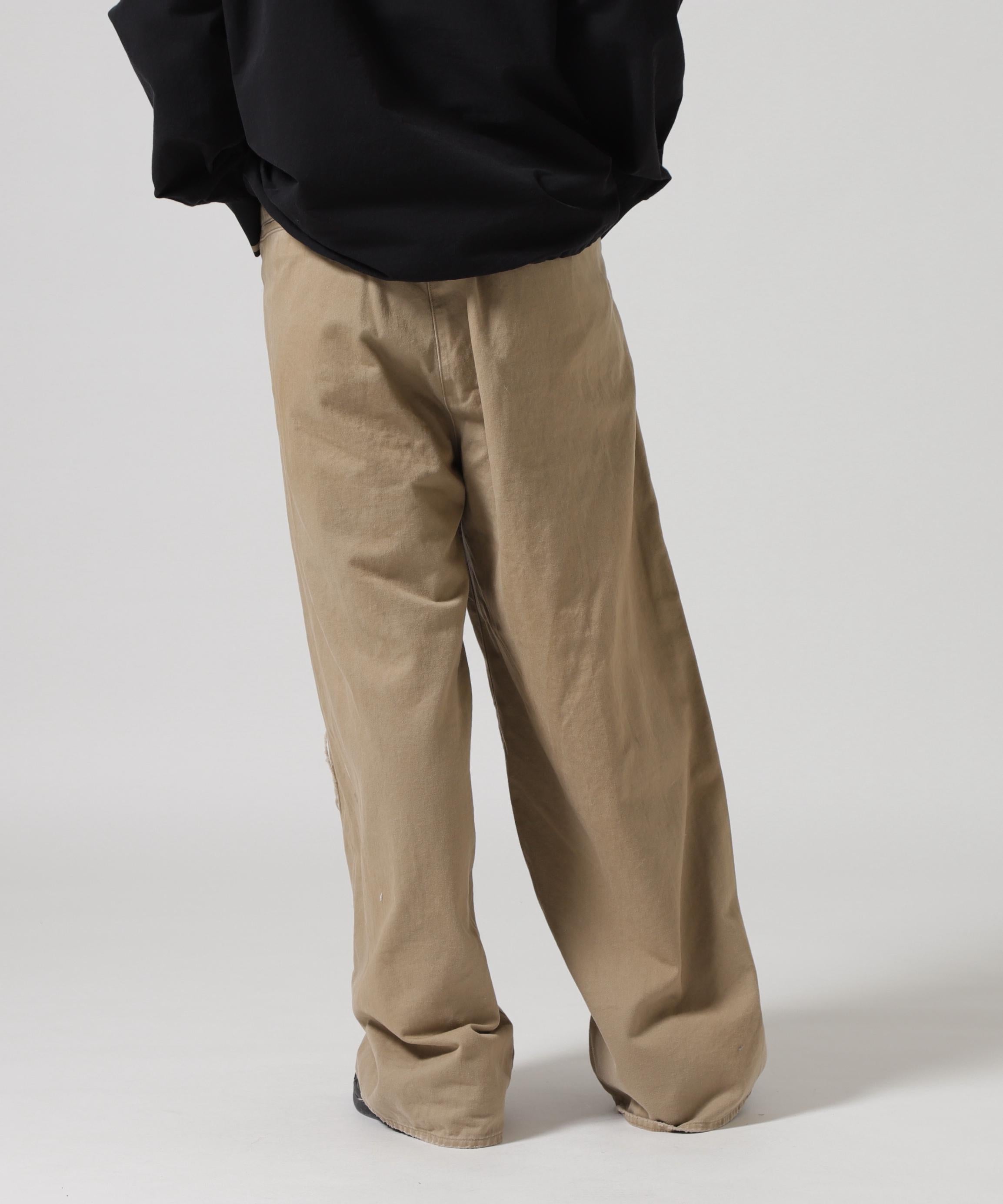 ANCELLM/アンセルム/>EMAKE WIDE CHINO T>OUSE>S ブラウン