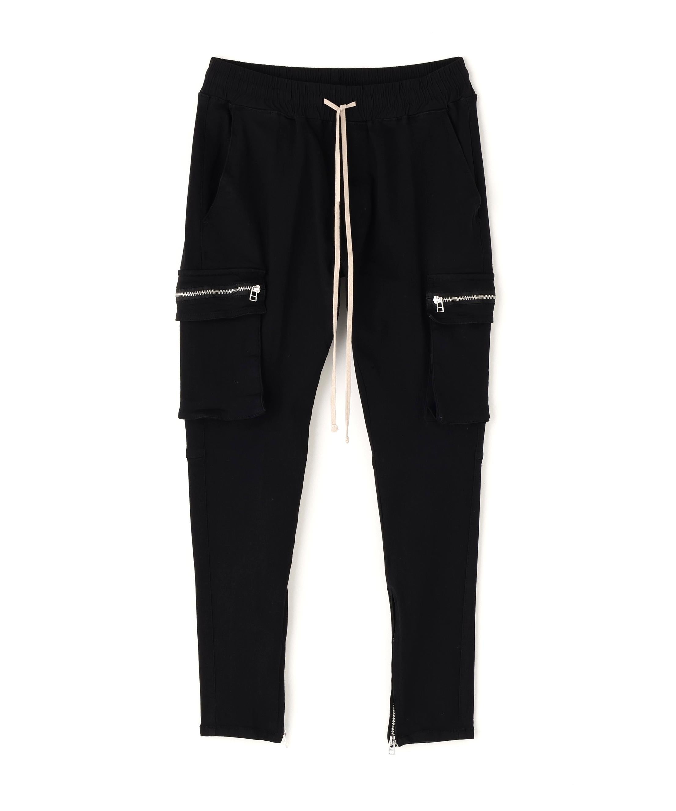 DankeSchon/ダンケシェーン/P>EMIUM SUPE> ST>ETCH TC RLACK FLAP ZIP CA>GO PANTS ブラック