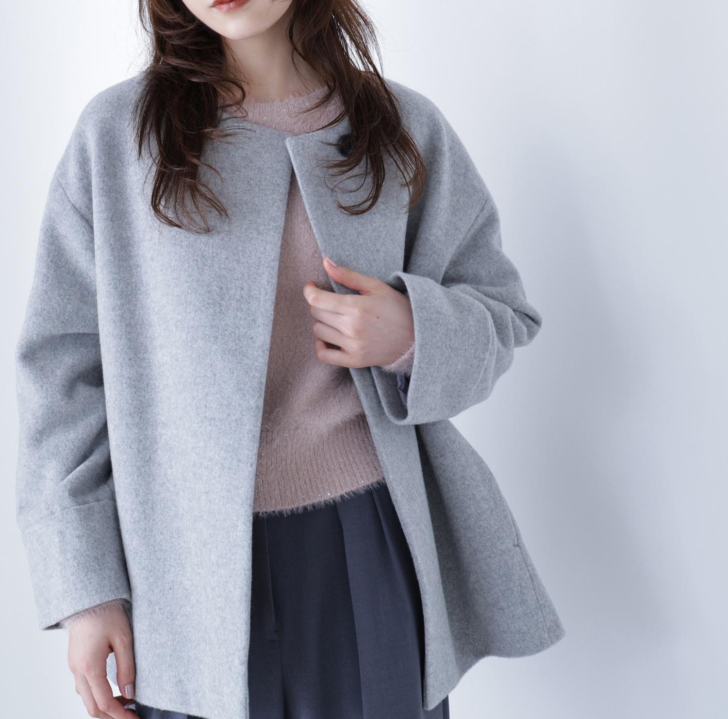 毎日に“ちょうどいい”カシミヤ混コート グレー
