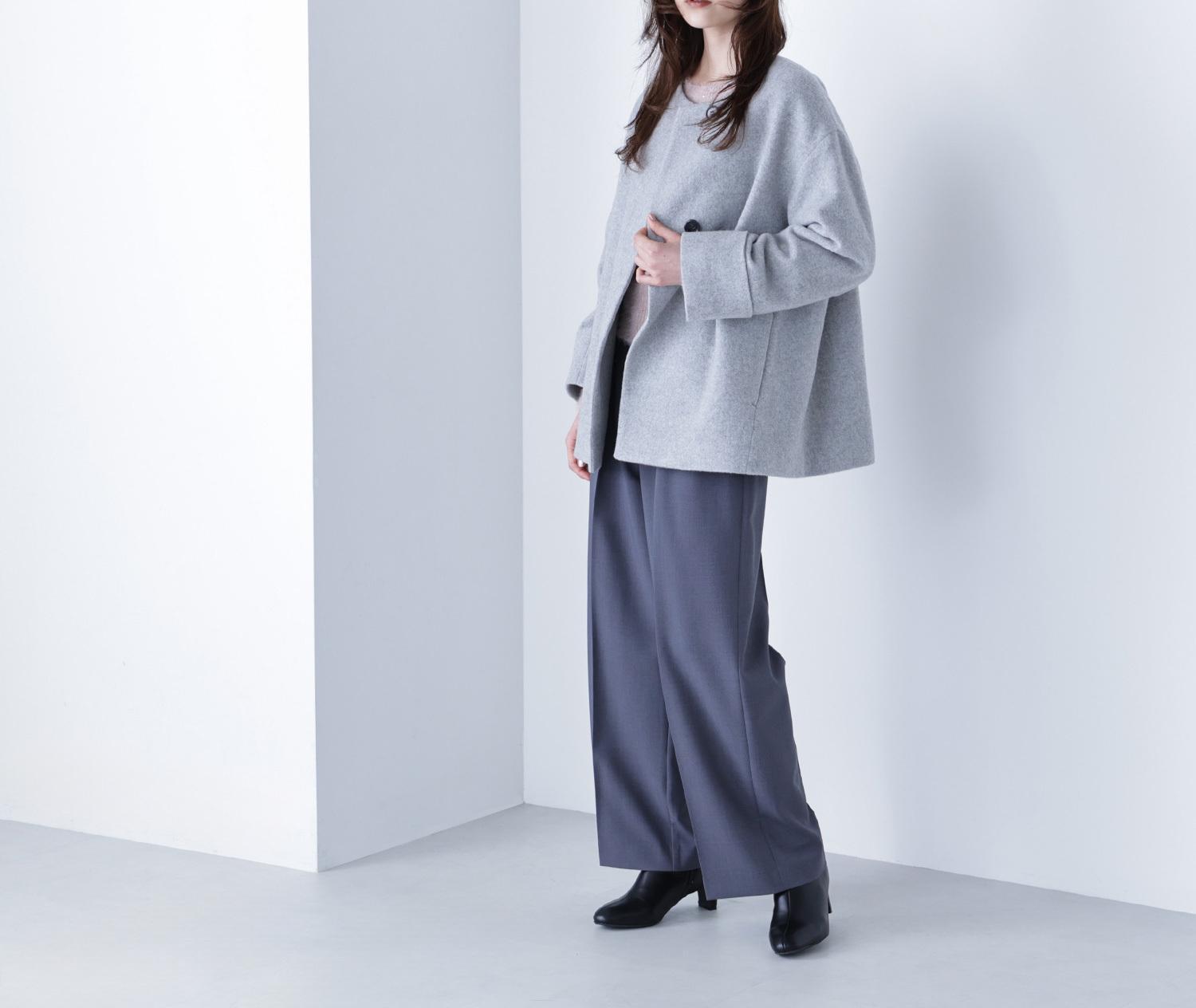 毎日に“ちょうどいい”カシミヤ混コート グレー