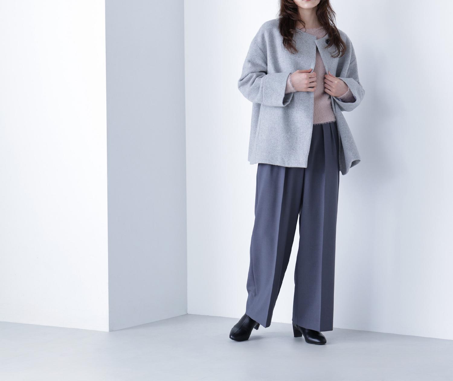 毎日に“ちょうどいい”カシミヤ混コート グレー