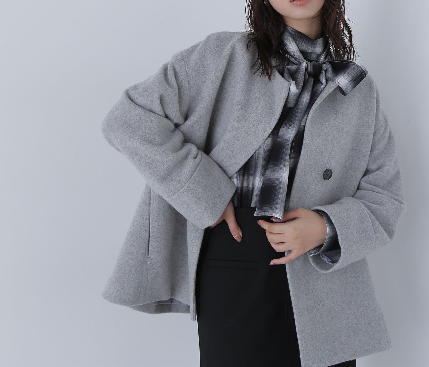 毎日に“ちょうどいい”カシミヤ混コート グレー