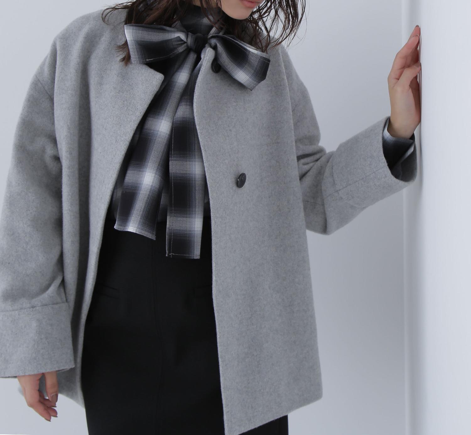 毎日に“ちょうどいい”カシミヤ混コート グレー