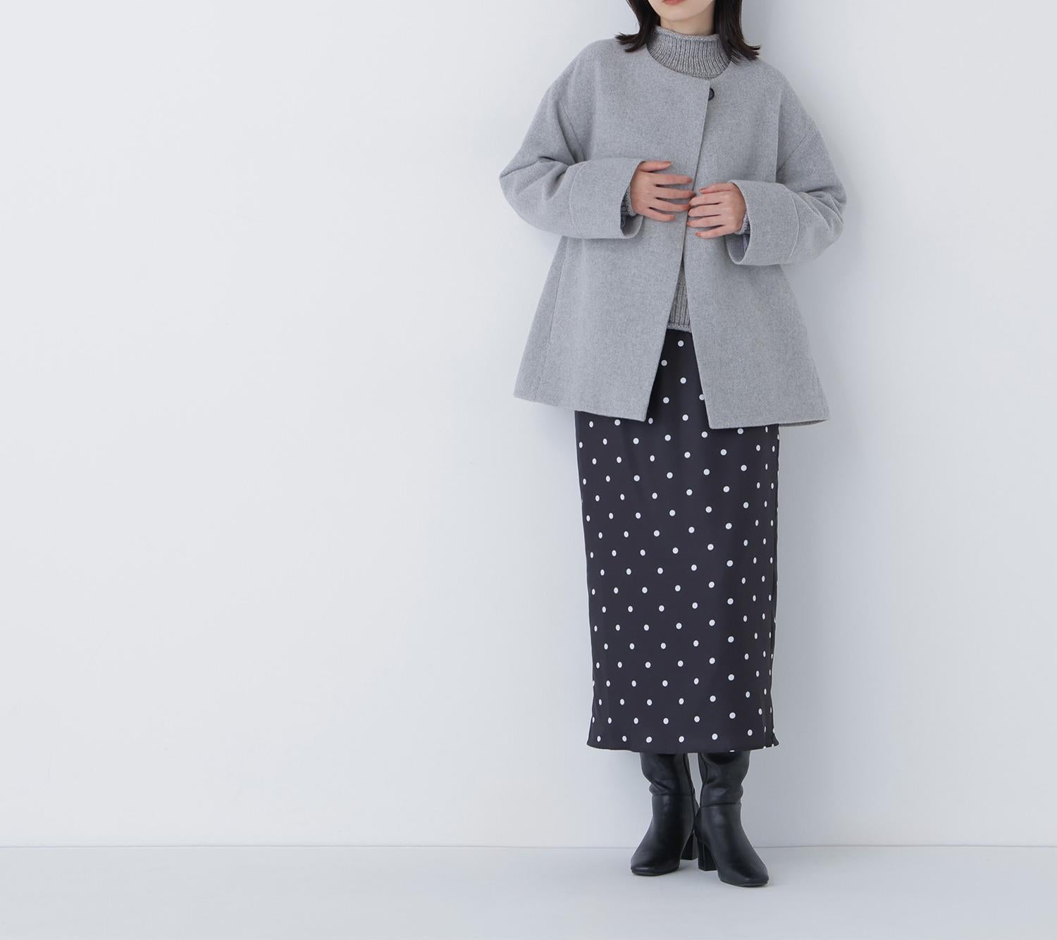 毎日に“ちょうどいい”カシミヤ混コート グレー