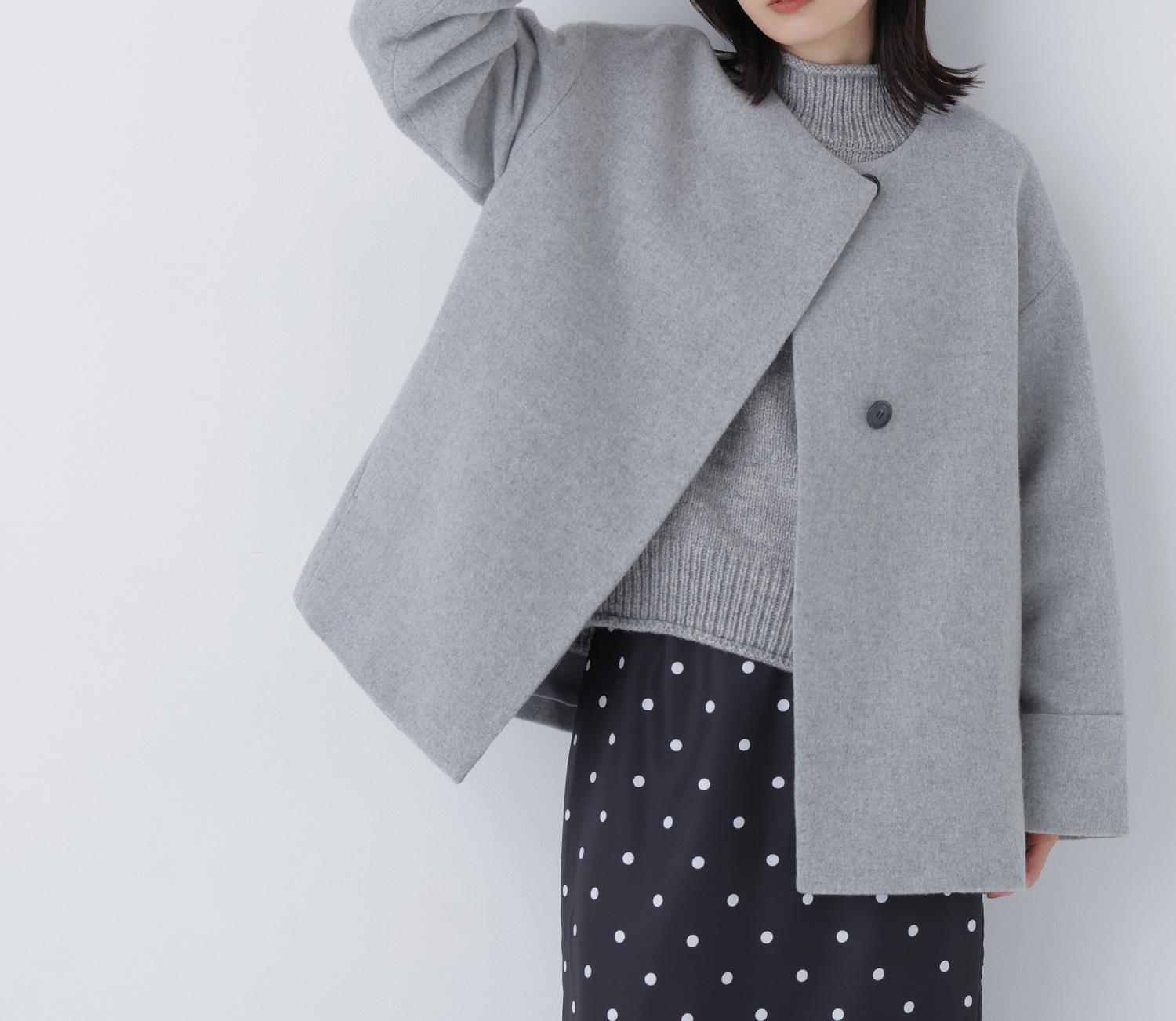 毎日に“ちょうどいい”カシミヤ混コート グレー