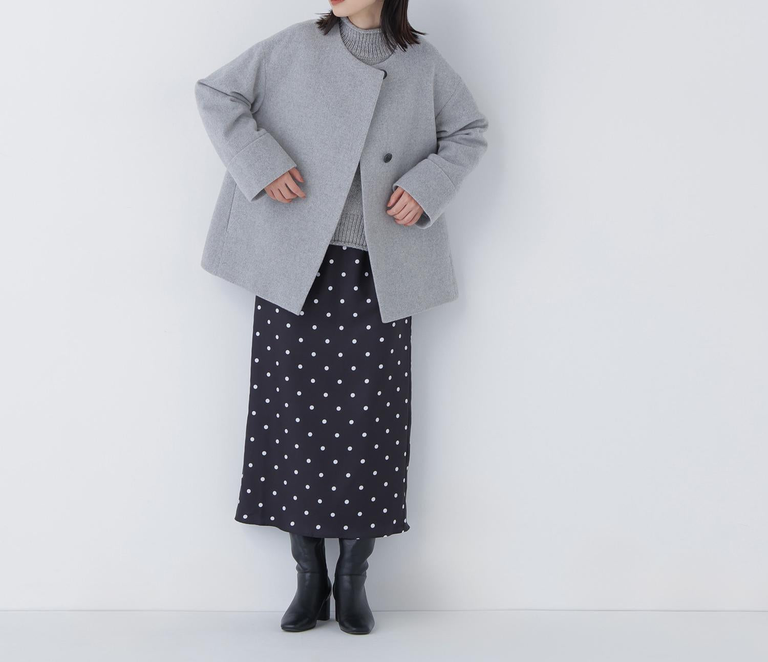 毎日に“ちょうどいい”カシミヤ混コート グレー