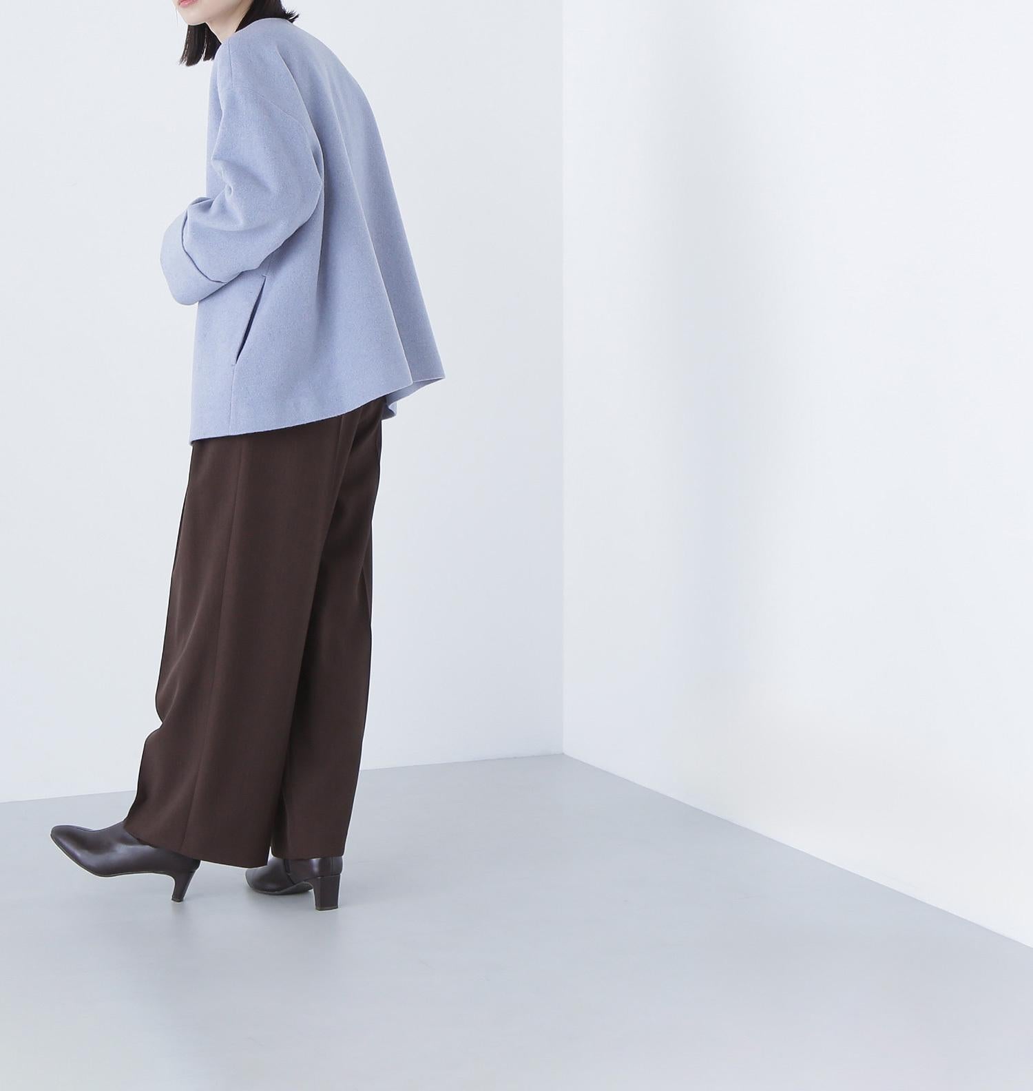 毎日に“ちょうどいい”カシミヤ混コート ブルー