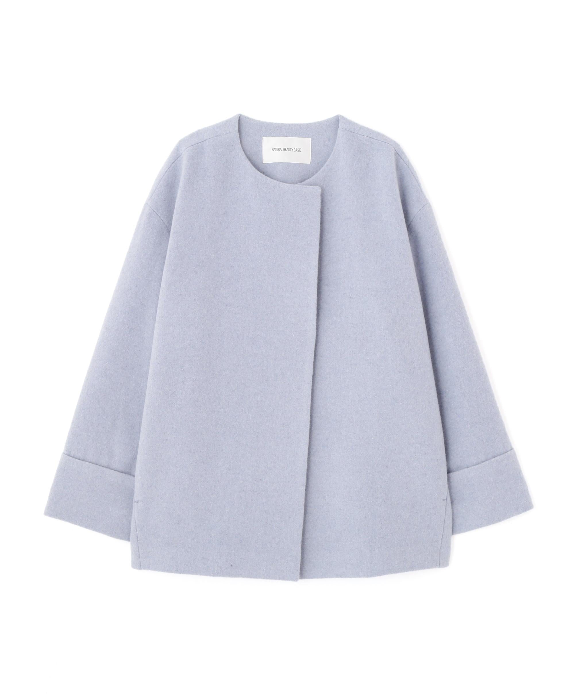 毎日に“ちょうどいい”カシミヤ混コート ブルー