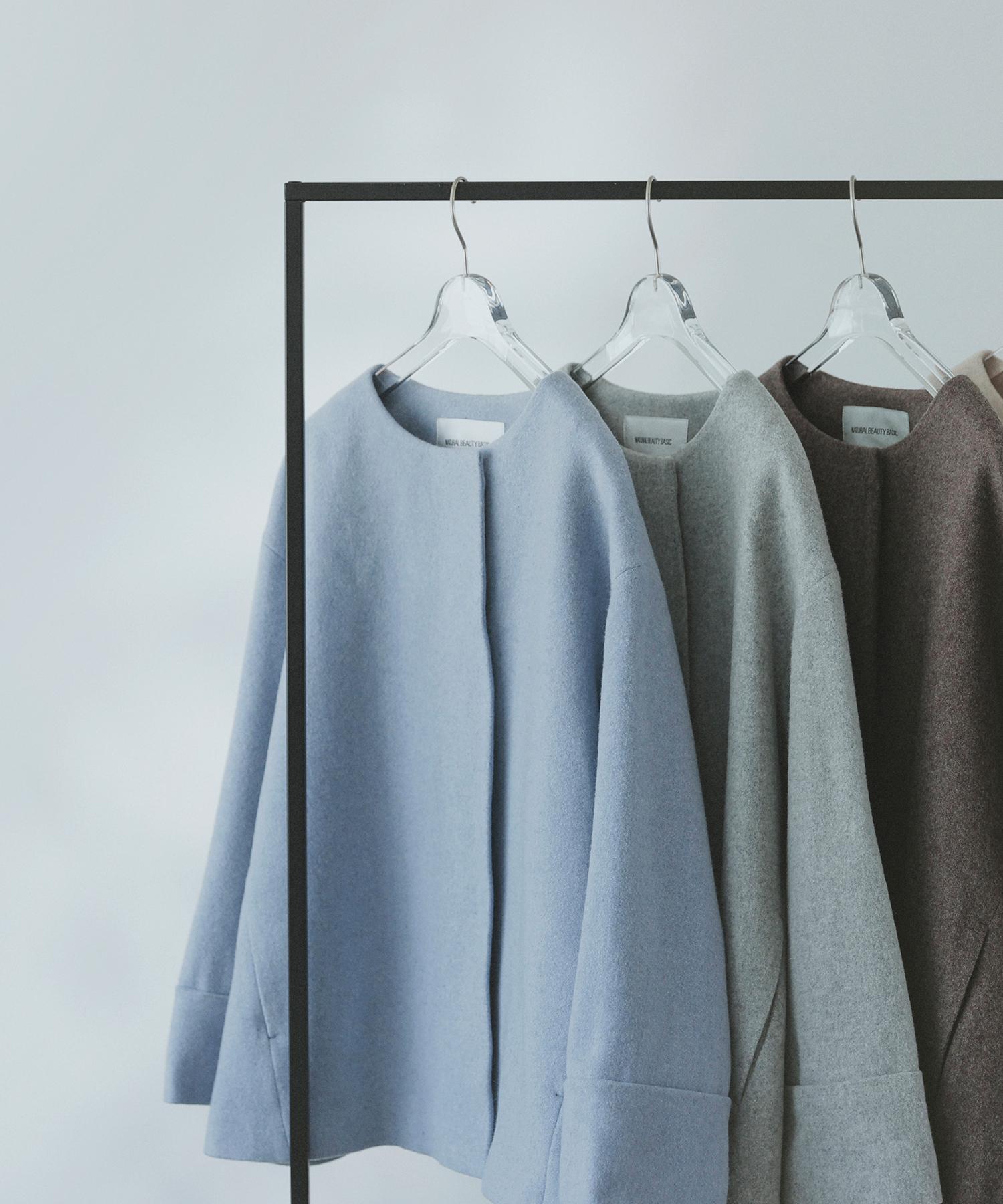 毎日に“ちょうどいい”カシミヤ混コート ブルー