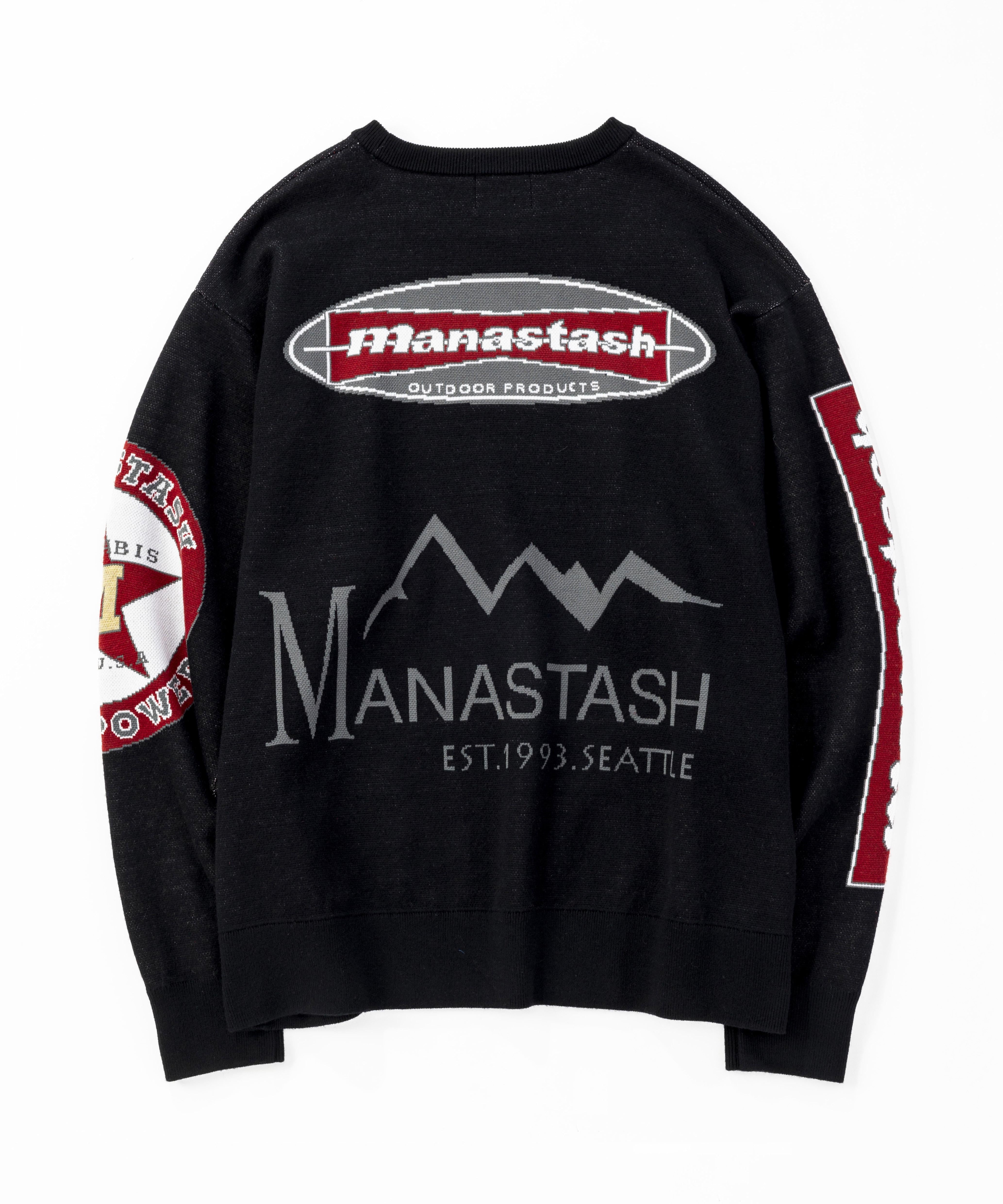 MANASTASH/MULTI CLASSIC LOGO CREWNECK KNIT ブラック