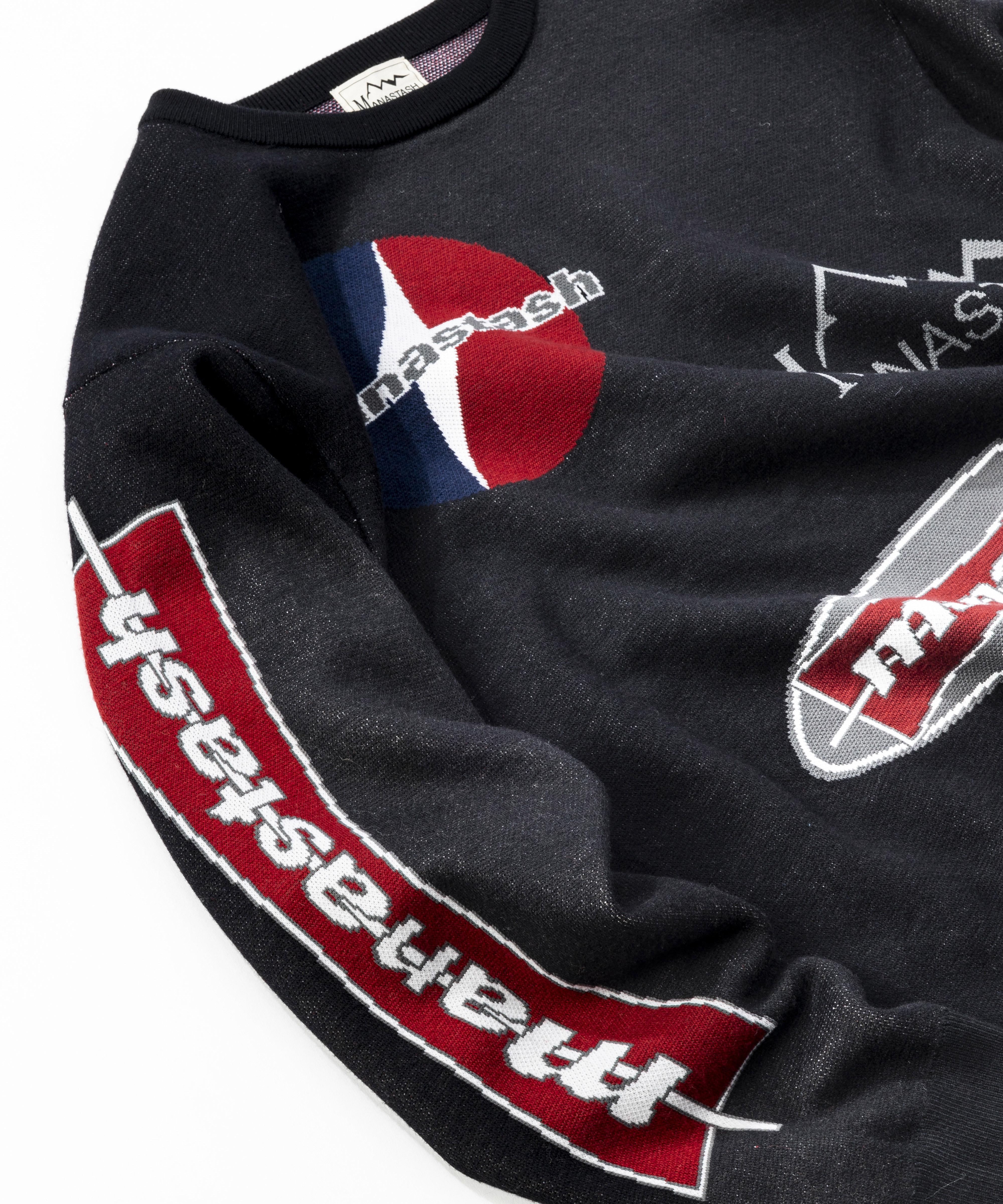 MANASTASH/MULTI CLASSIC LOGO CREWNECK KNIT ブラック