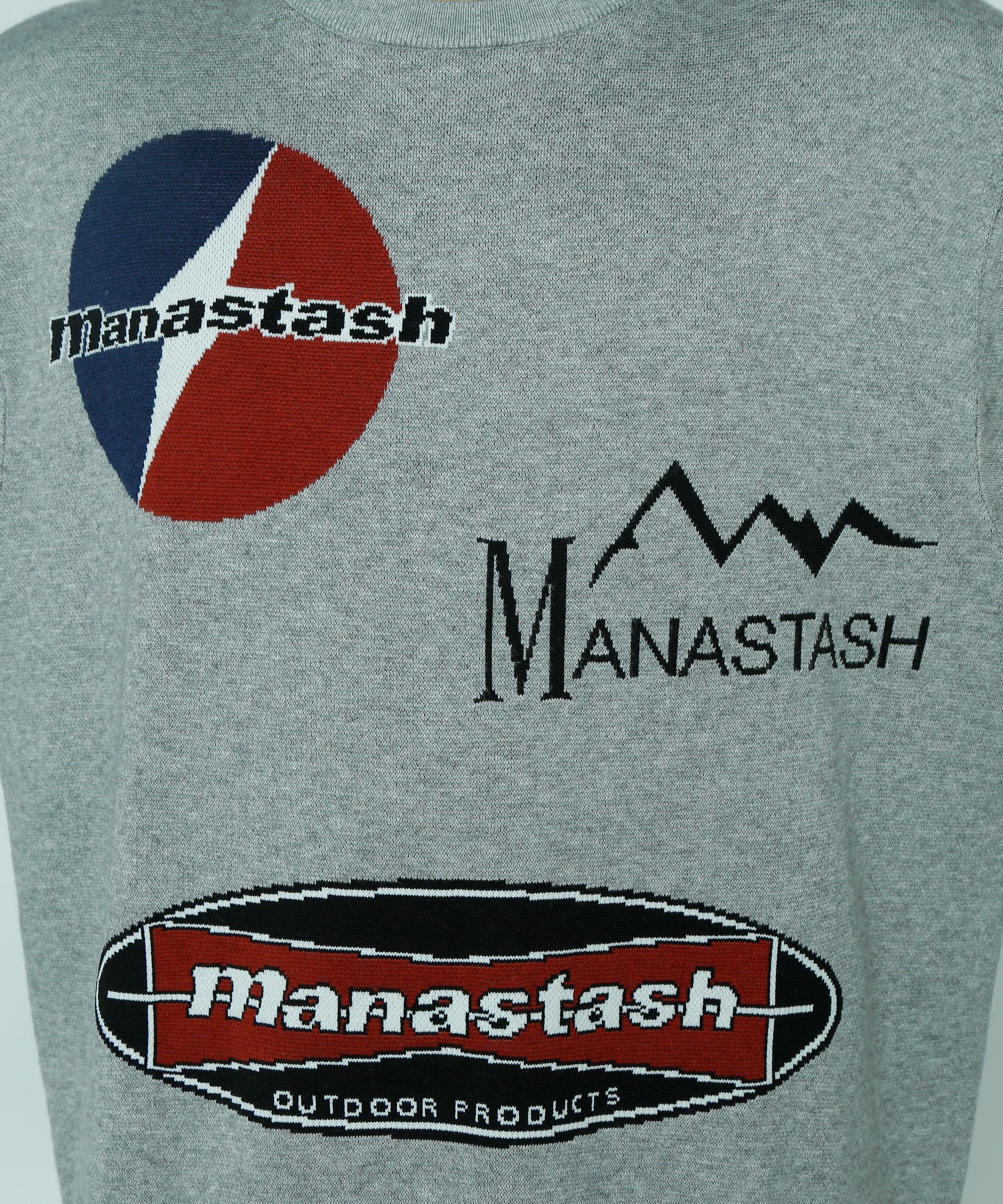MANASTASH/MULTI CLASSIC LOGO CREWNECK KNIT グレー