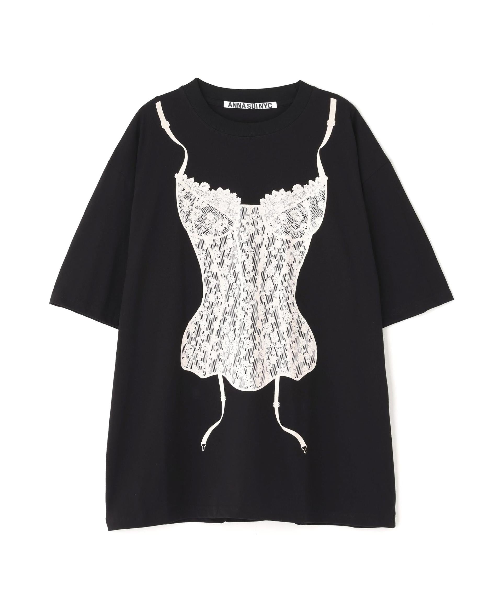 ANNA SUI NYC/アナ スイ エヌワイシー/ランジェリープリントBIG Tシャツ ブラック