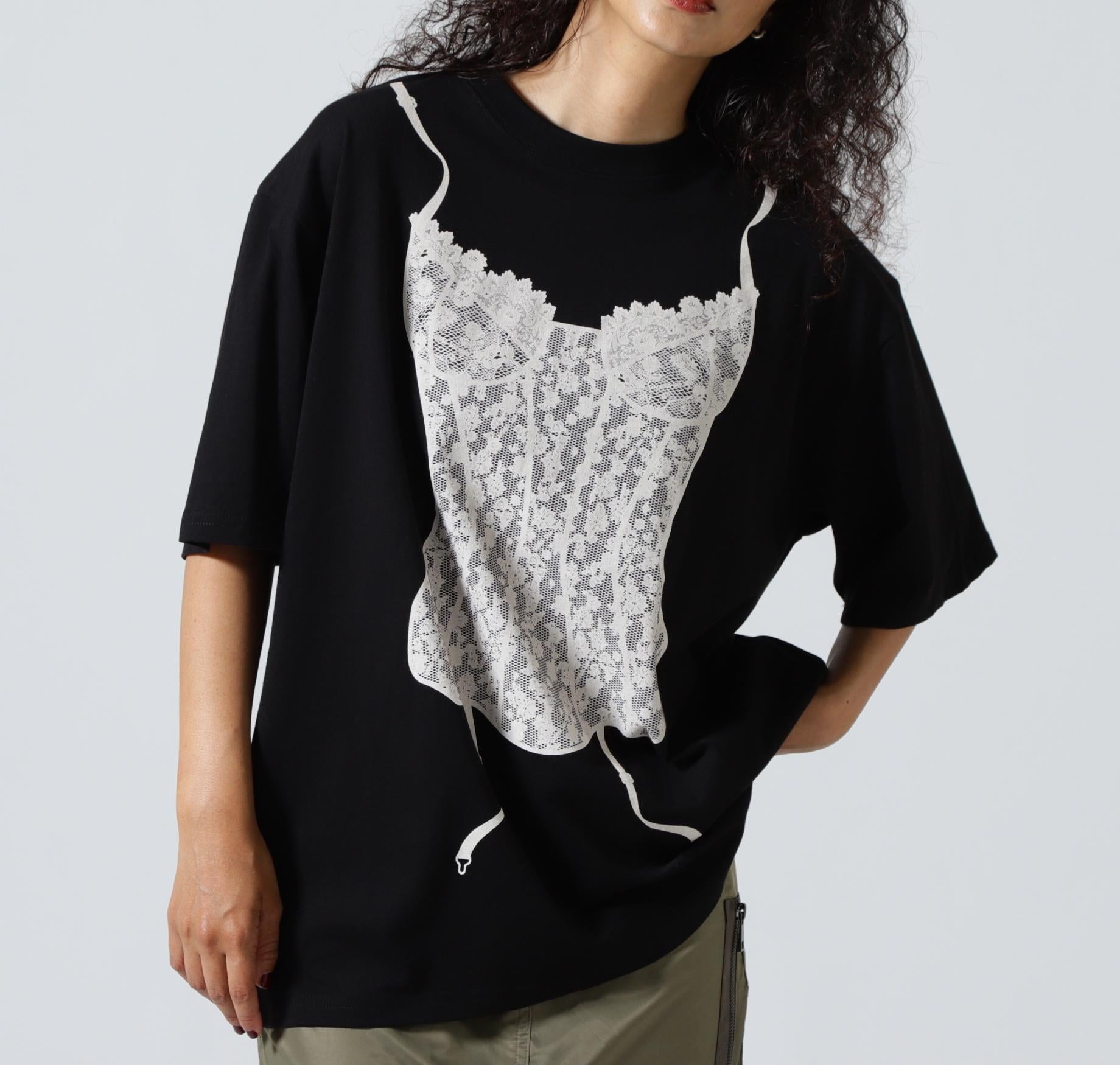 ANNA SUI NYC/アナ スイ エヌワイシー/ランジェリープリントBIG Tシャツ ブラック