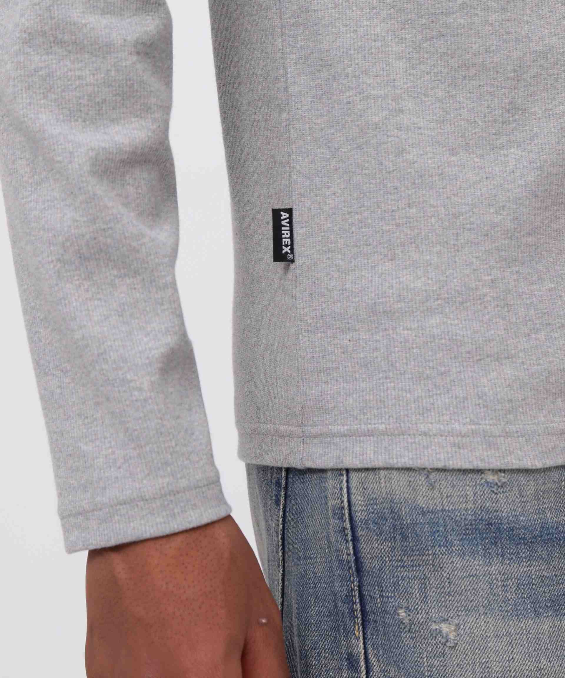 《DAILY/デイリー》>IR L/S HENLEY NECK T-SHI>T/リブ 長袖 ヘンリーネック Tシャツ  デイリーウェア グレー