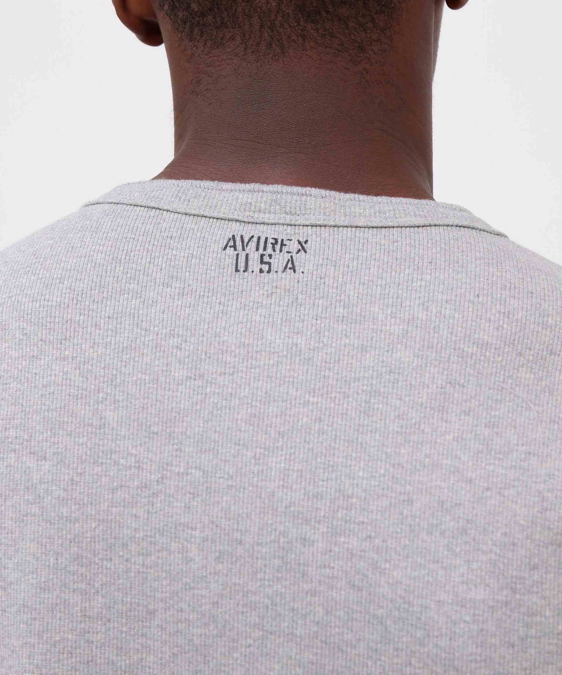 《DAILY/デイリー》>IR L/S HENLEY NECK T-SHI>T/リブ 長袖 ヘンリーネック Tシャツ  デイリーウェア グレー