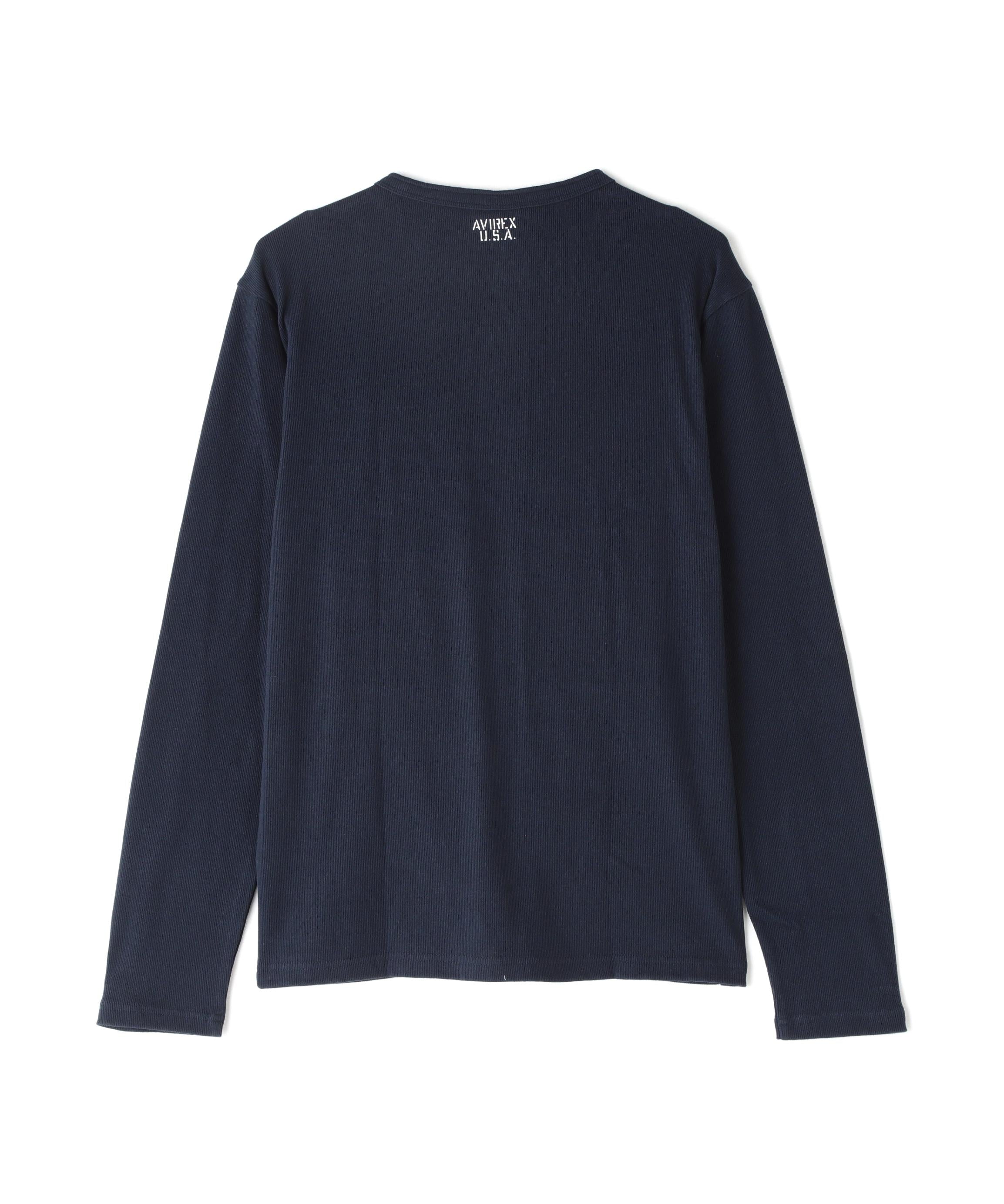《DAILY/デイリー》RIB L/S HENLEY NECK T-SHIRT ロイヤル