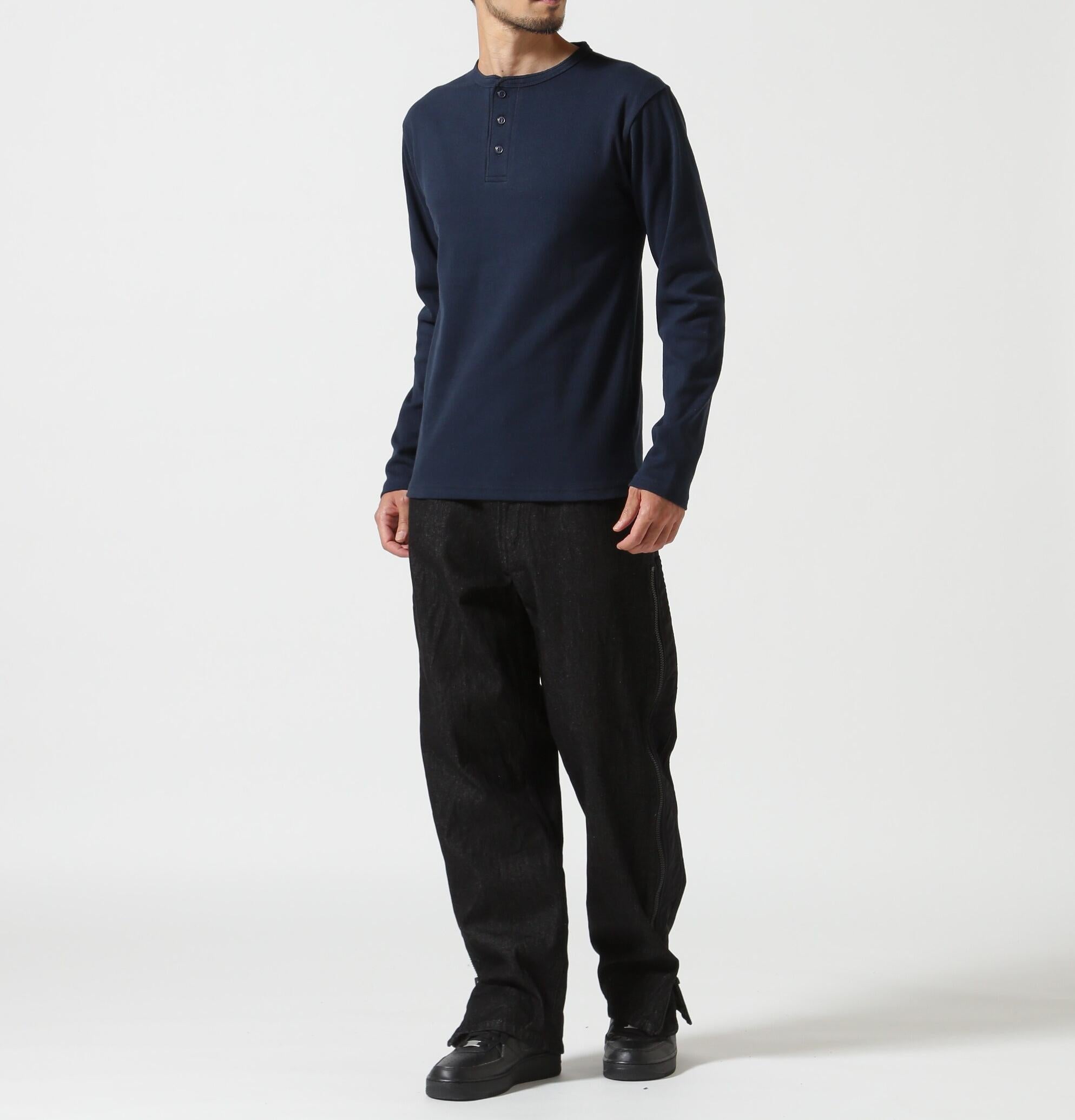 《DAILY/デイリー》>IR L/S HENLEY NECK T-SHI>T/リブ 長袖 ヘンリーネック Tシャツ  デイリーウェア ロイヤル