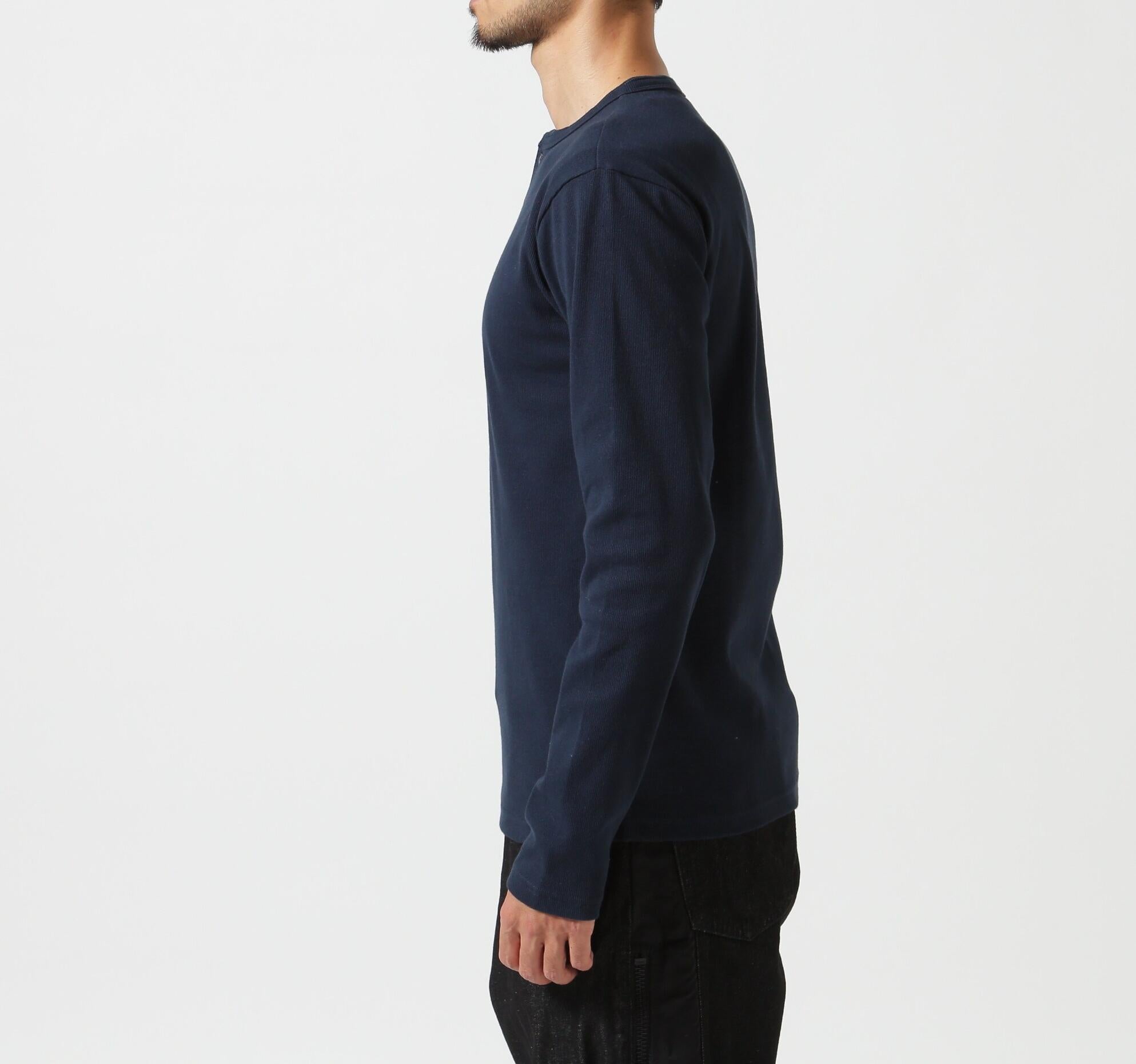 《DAILY/デイリー》>IR L/S HENLEY NECK T-SHI>T/リブ 長袖 ヘンリーネック Tシャツ  デイリーウェア ロイヤル