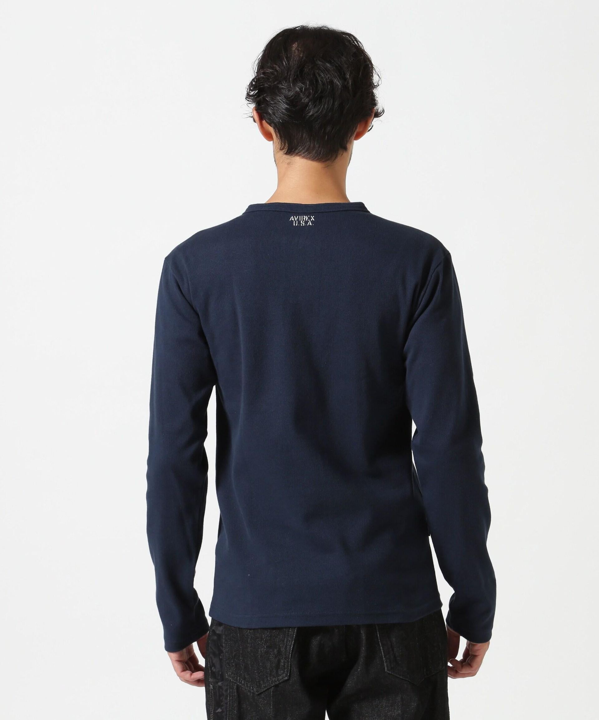 《DAILY/デイリー》>IR L/S HENLEY NECK T-SHI>T/リブ 長袖 ヘンリーネック Tシャツ  デイリーウェア ロイヤル