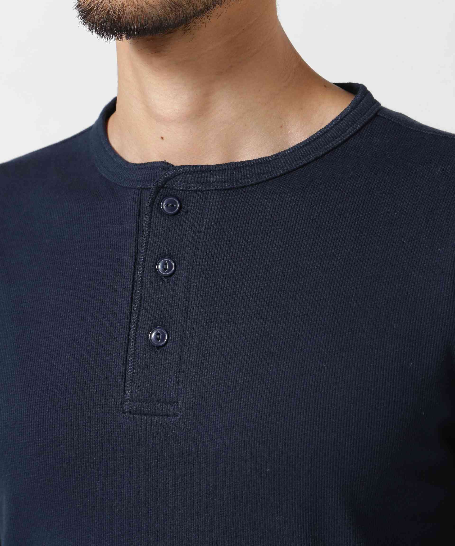《DAILY/デイリー》>IR L/S HENLEY NECK T-SHI>T/リブ 長袖 ヘンリーネック Tシャツ  デイリーウェア ロイヤル