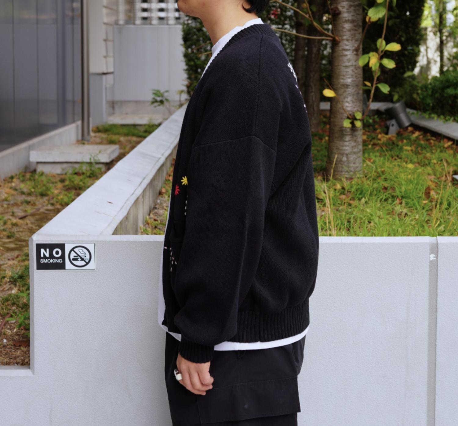 B omnivore/ビーオムニボー　HAND STITCH CARDIGAN ハンドステッチカーディガン ブラック