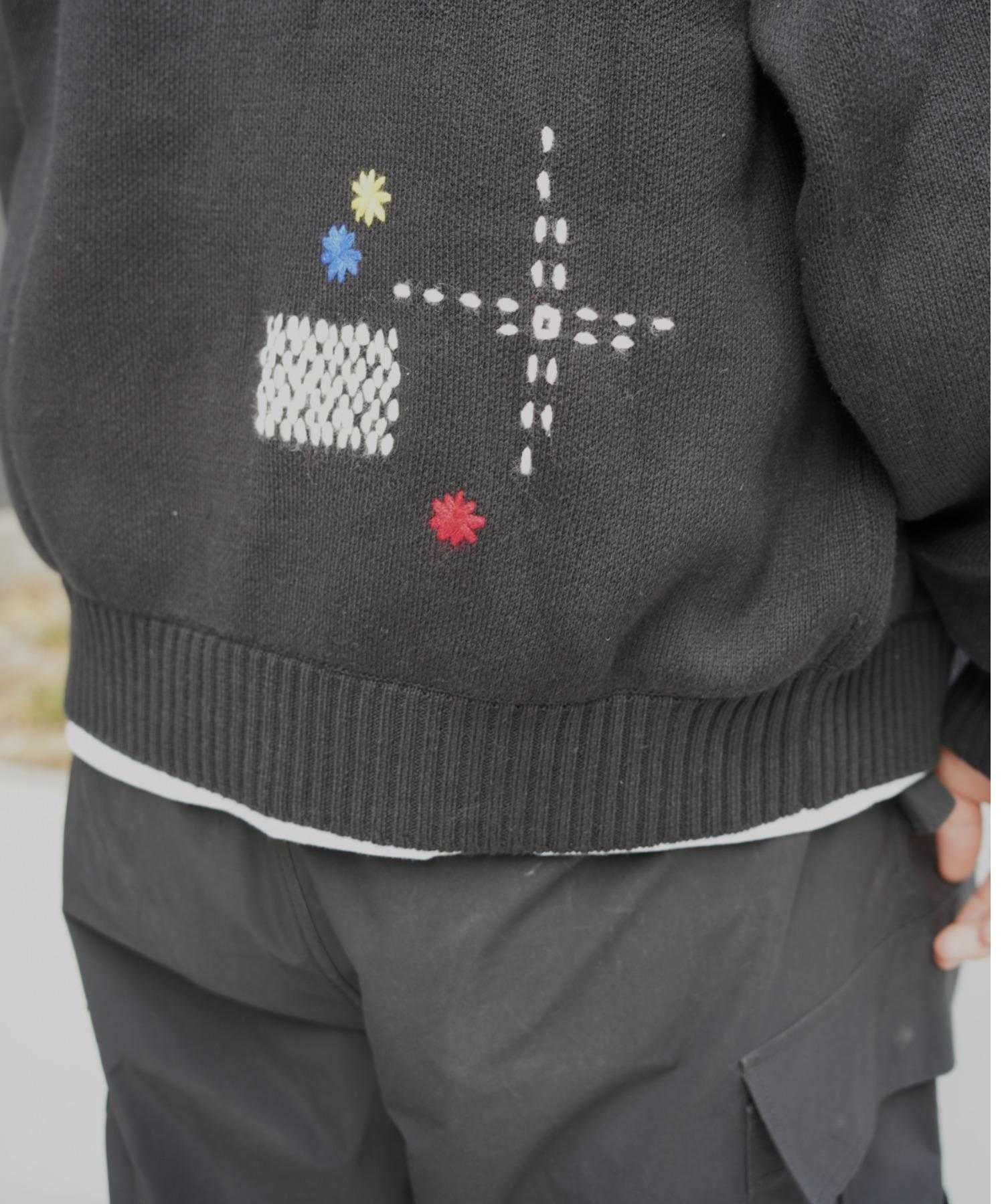 B omnivore/ビーオムニボー　HAND STITCH CARDIGAN ハンドステッチカーディガン ブラック