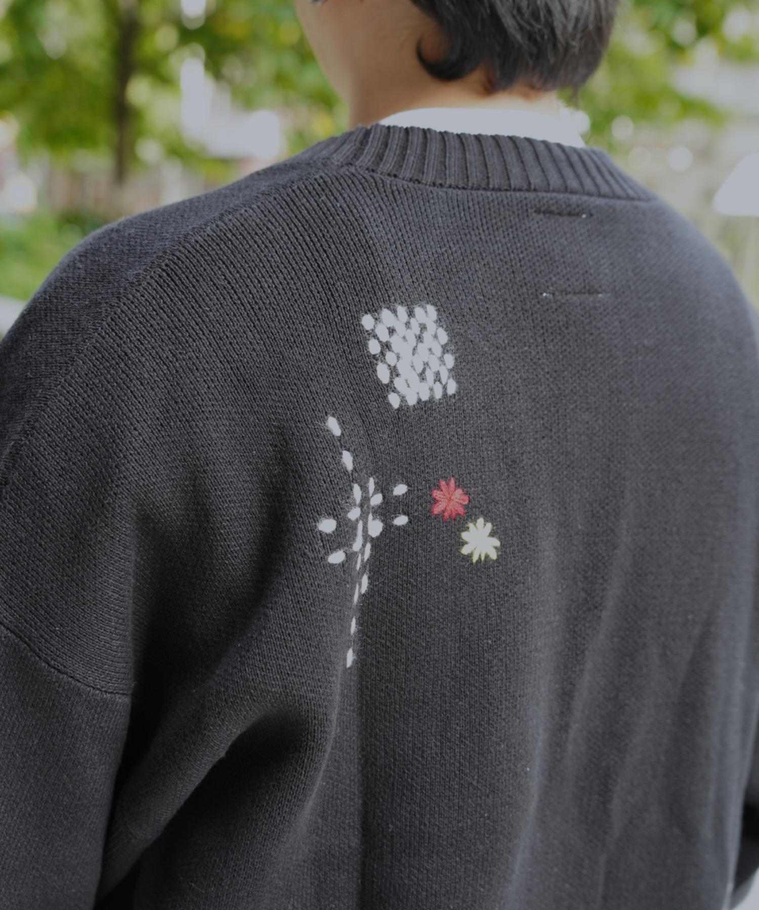 B omnivore/ビーオムニボー　HAND STITCH CARDIGAN ハンドステッチカーディガン ブラック