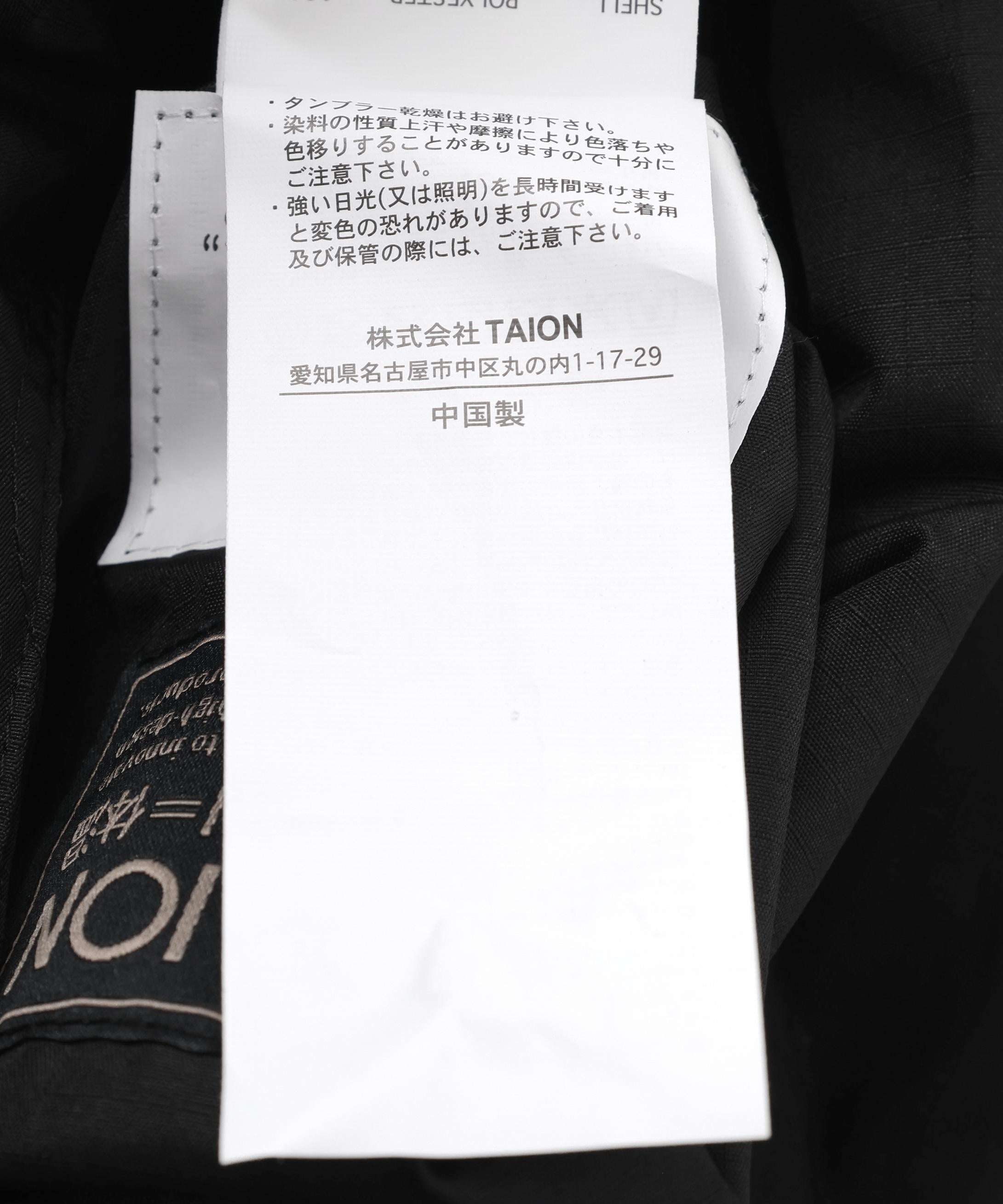 TAION/タイオン/RIVERSIBLE DOWN BOA JACKET ブラック