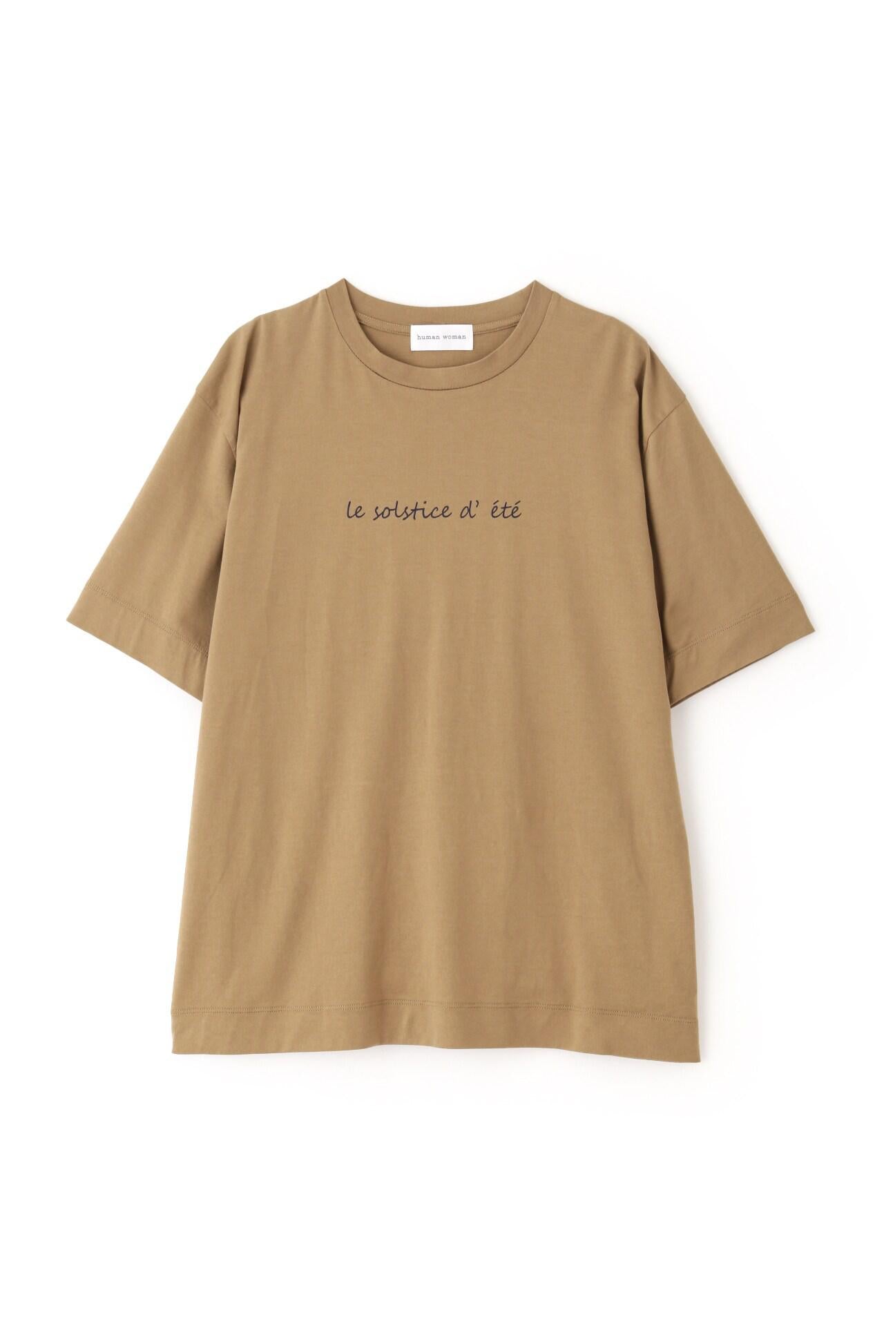◆メッセージロゴプリントＴシャツ ベージュ