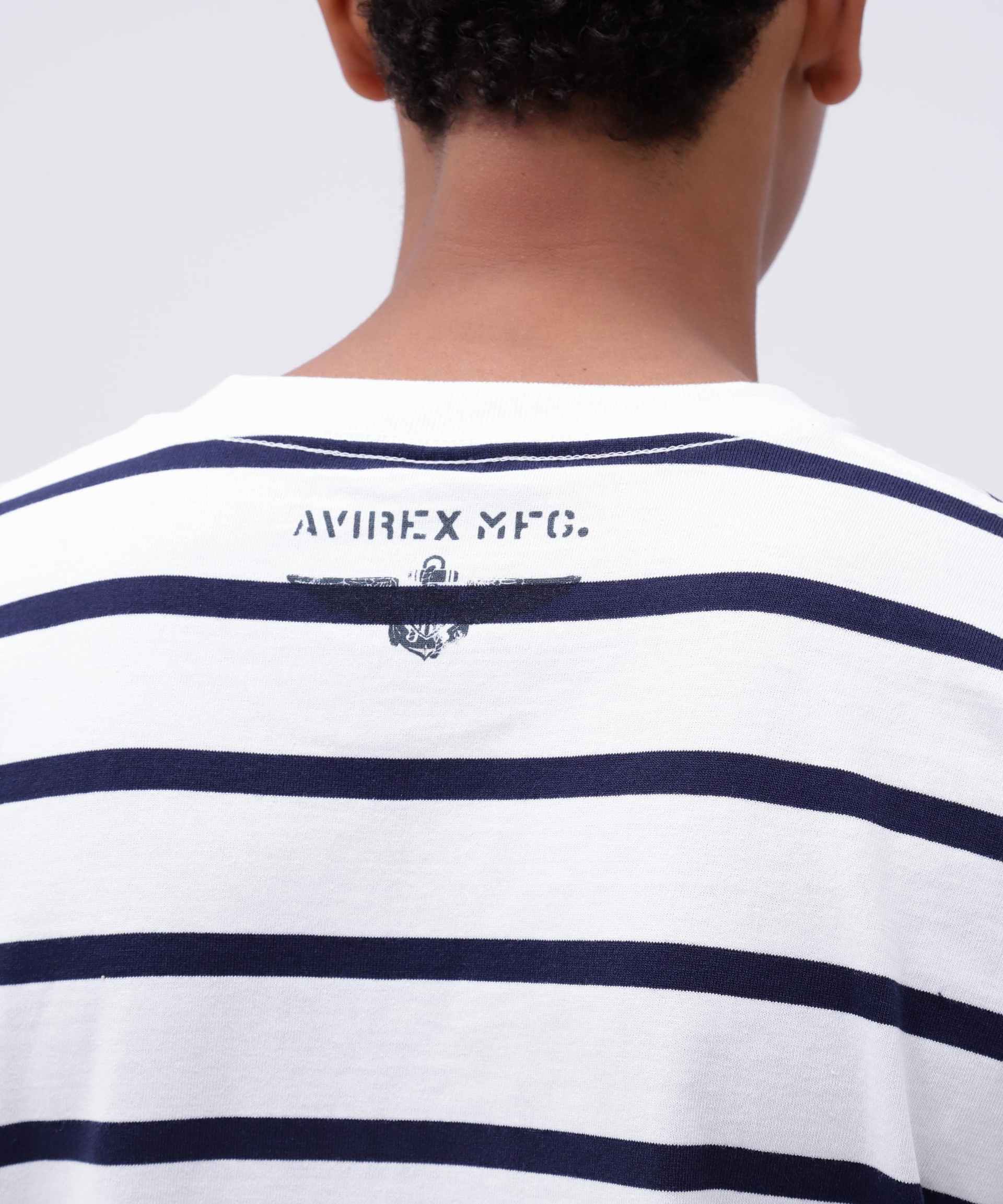 NAVAL POCKET S/S T-SHI>T / ネイバル ポケット 半袖 Tシャツ / AVI>EX / アヴィレックス  ネイビーボーダー2