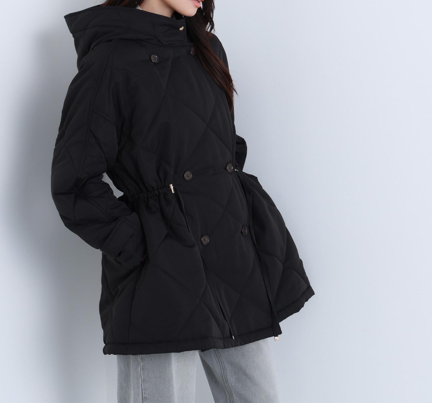 2wayダイヤキルティングブルゾン ブラック