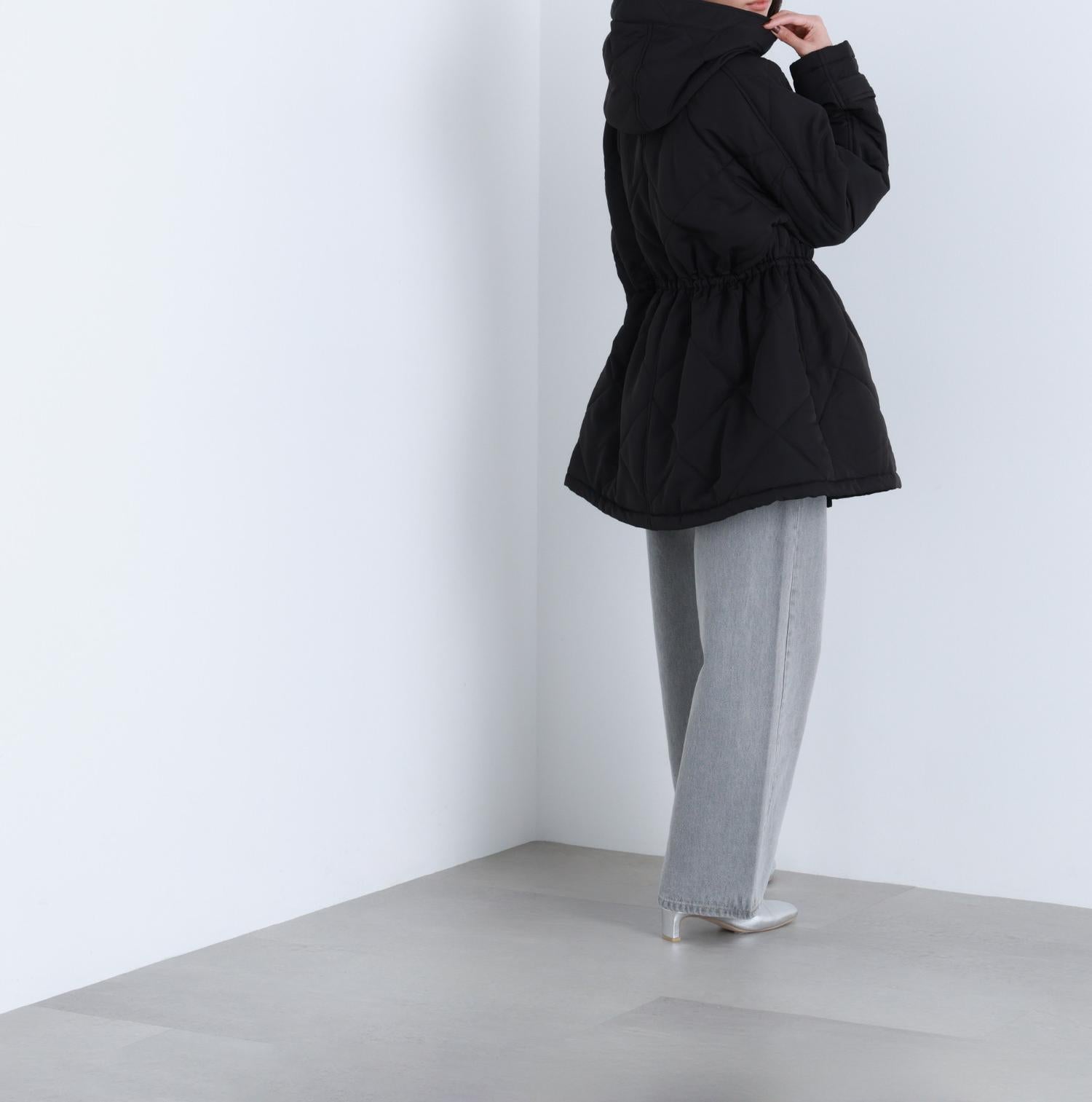 2wayダイヤキルティングブルゾン ブラック