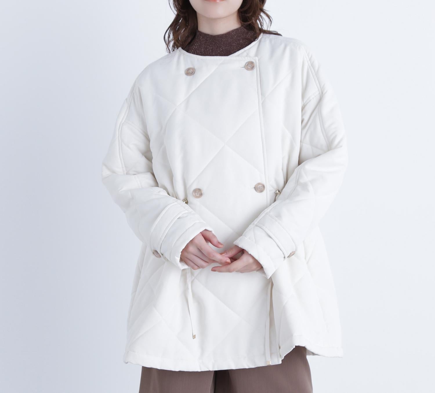 2wayダイヤキルティングブルゾン オフホワイト1