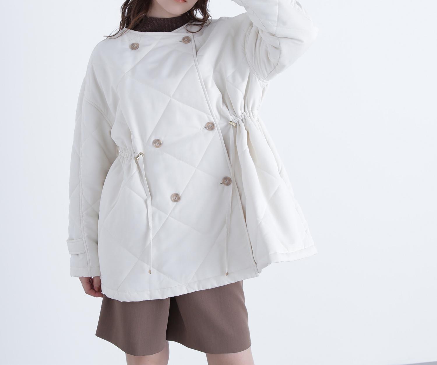 2wayダイヤキルティングブルゾン オフホワイト1