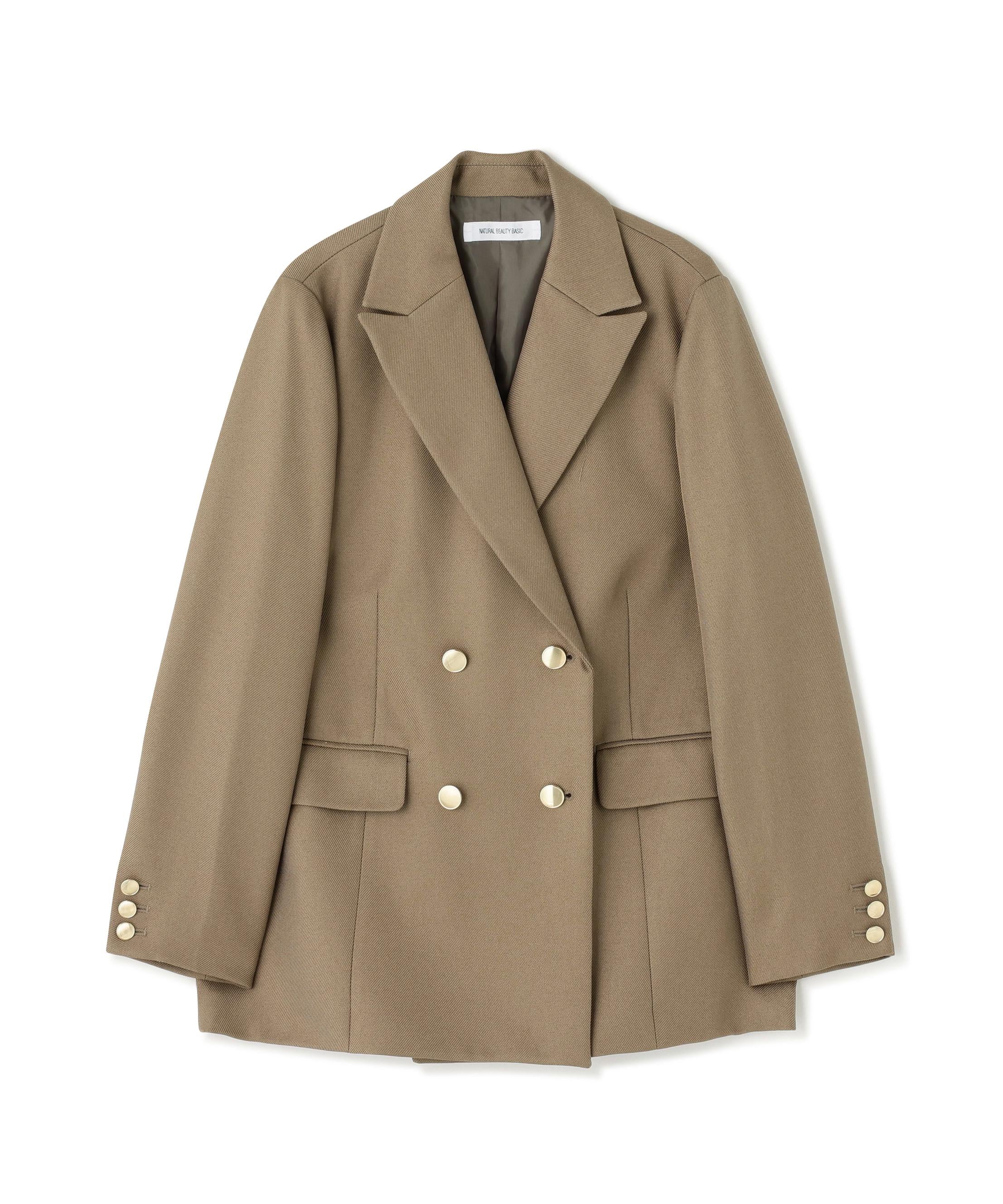 ダブルブレストボクシージャケットII ベージュミックス2