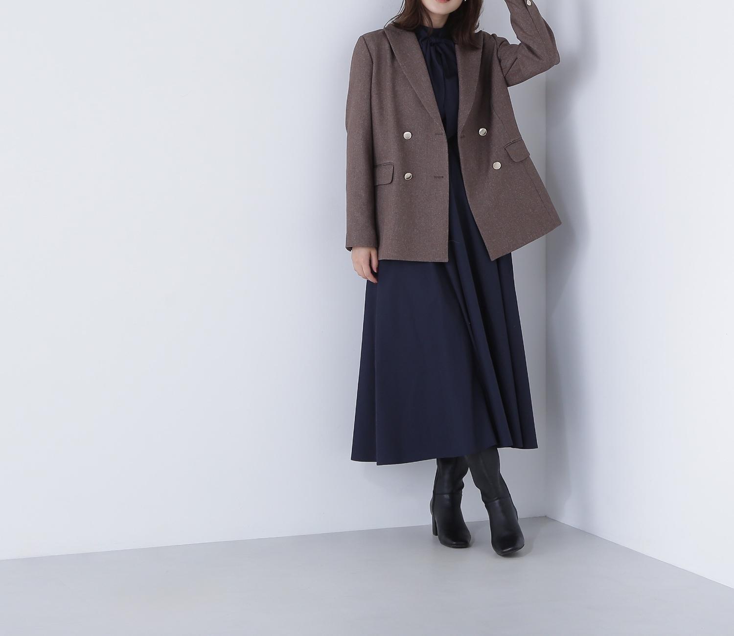 ダブルブレストボクシージャケットII ブラウンミックス2