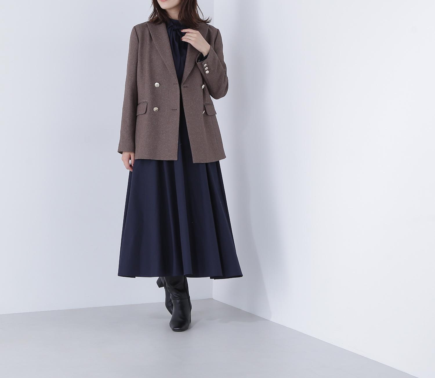 ダブルブレストボクシージャケットII ブラウンミックス2