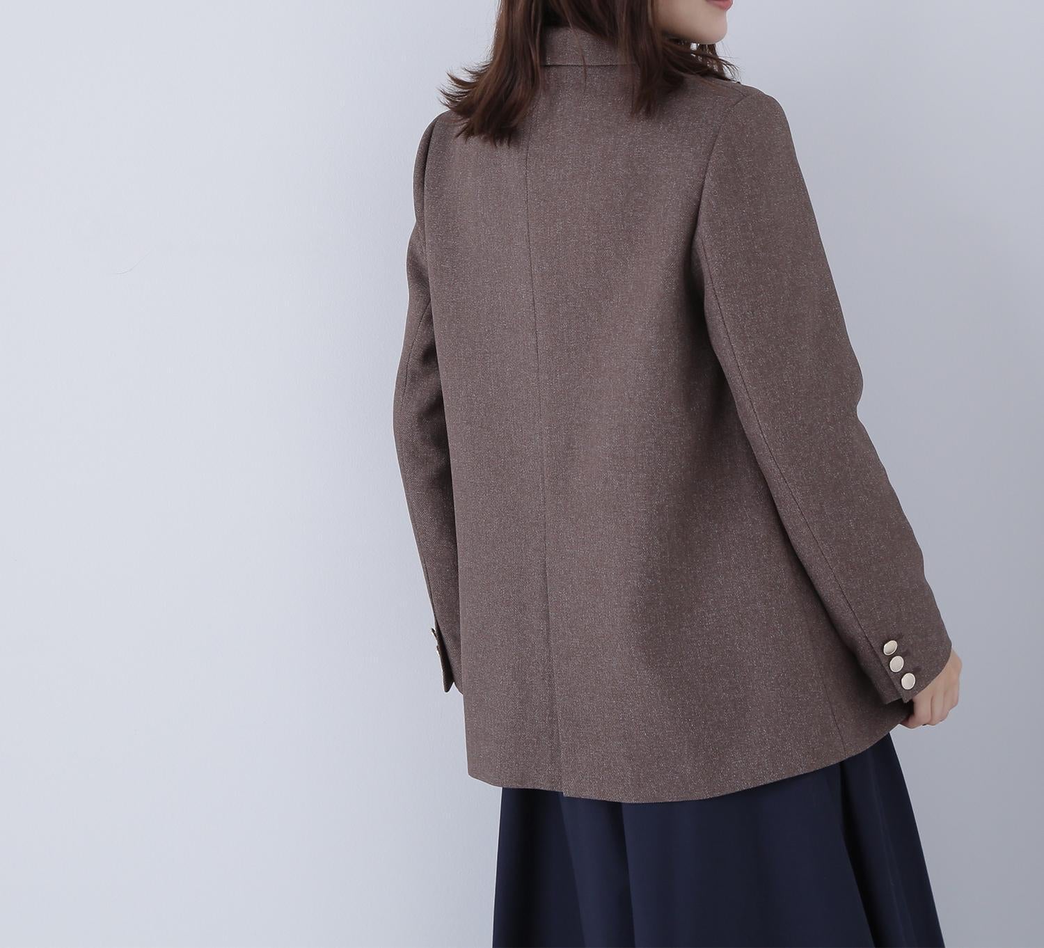 ダブルブレストボクシージャケットII ブラウンミックス2