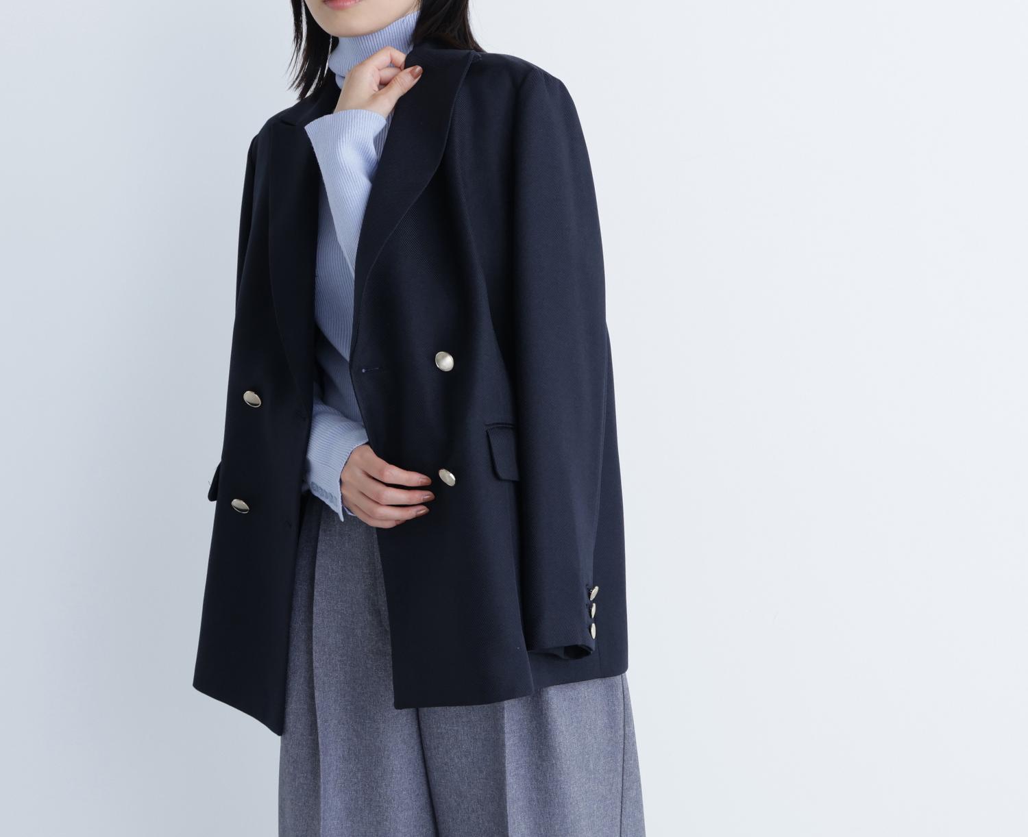 ダブルブレストボクシージャケット ネイビー