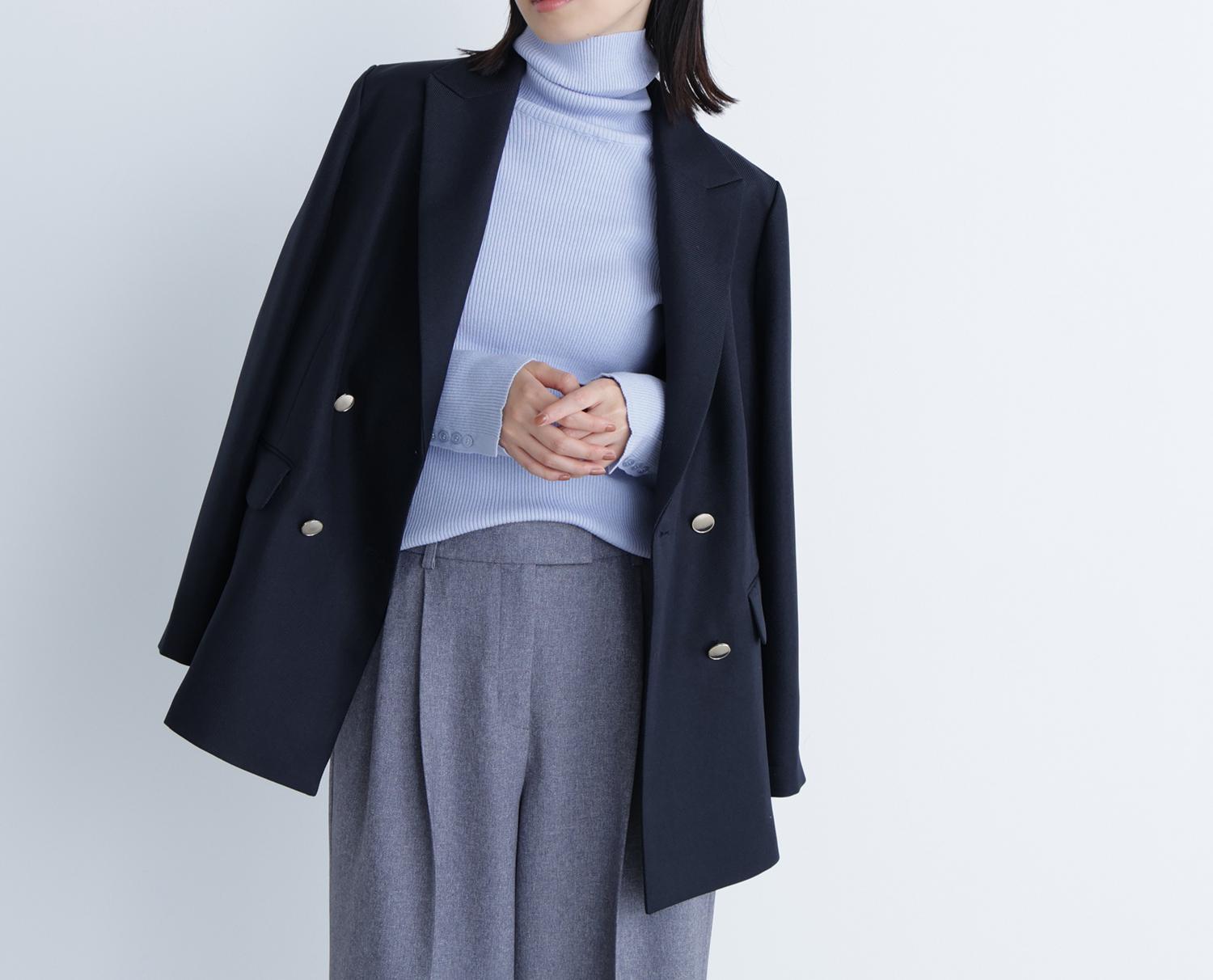 ダブルブレストボクシージャケット ネイビー